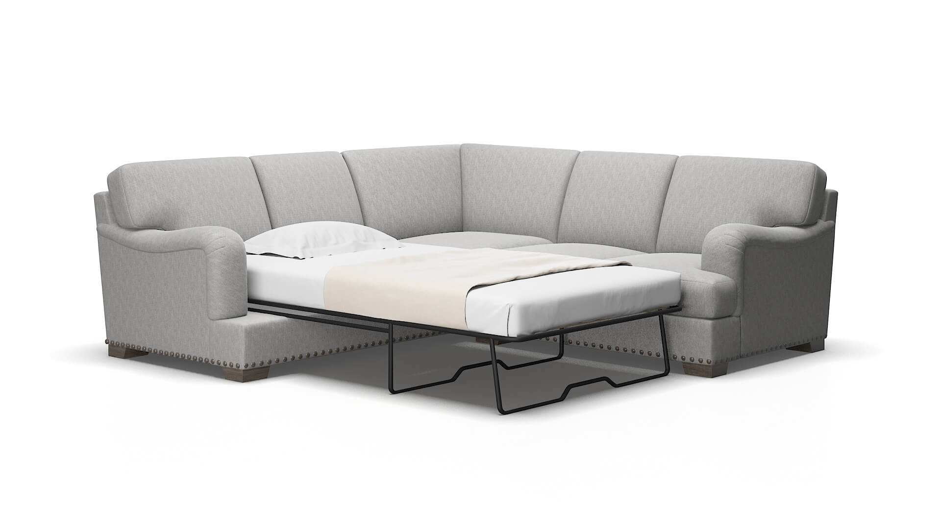 Brighton Bungalow Graphite Sectional Sleeper espresso legs 2