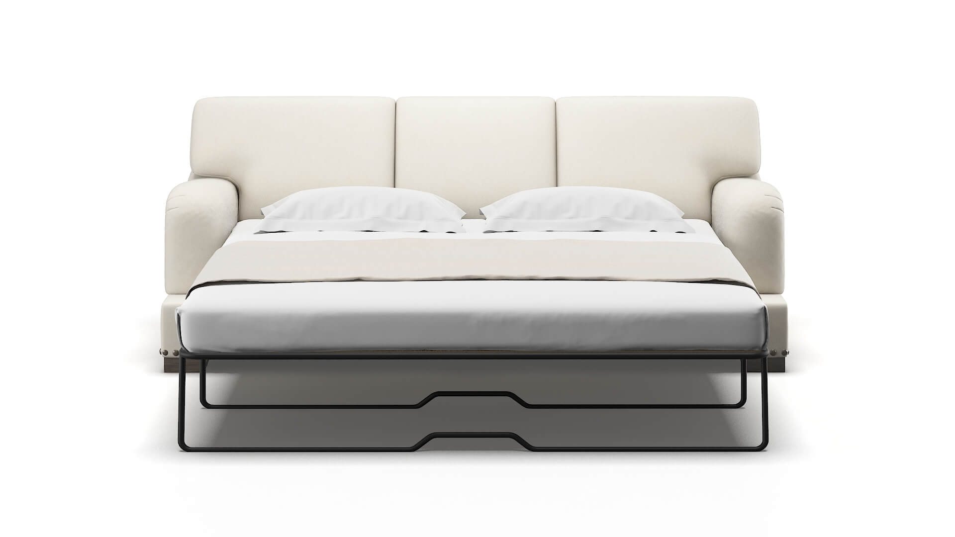 Brighton Bungalow Ivory Sofa Sleeper Espresso legs 1