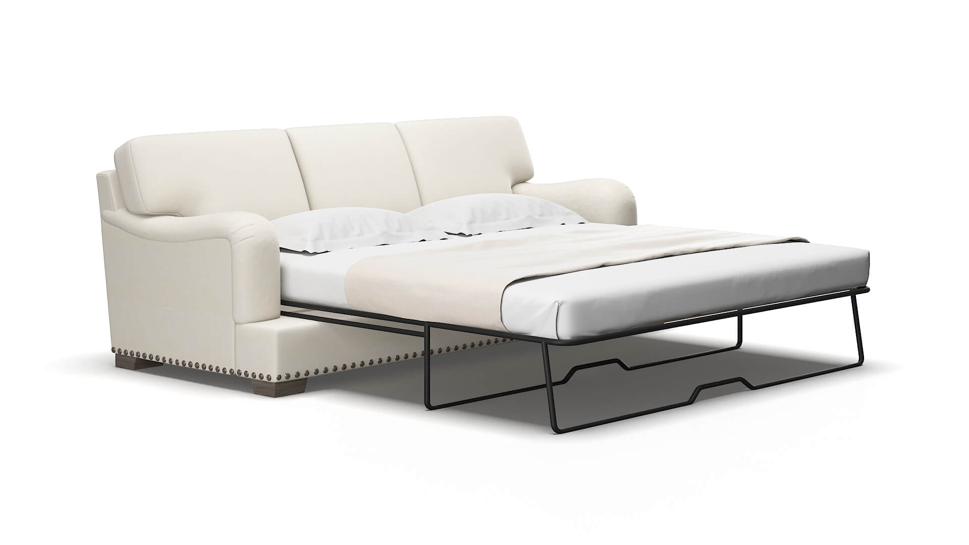 Brighton Bungalow ivory Sofa sleeper Espresso Legs  2