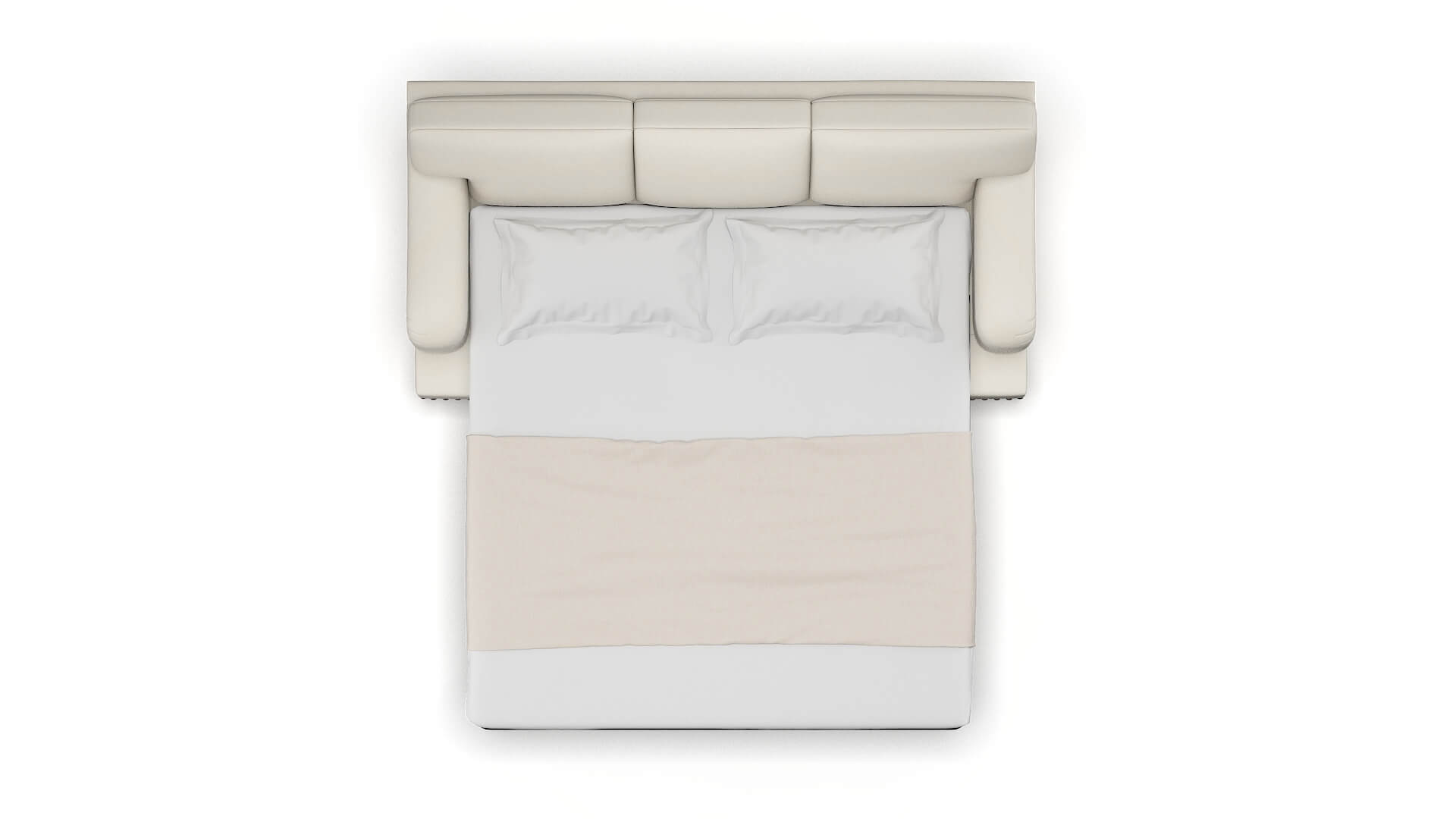 Brighton Bungalow Ivory Sofa Sleeper Espresso legs 3