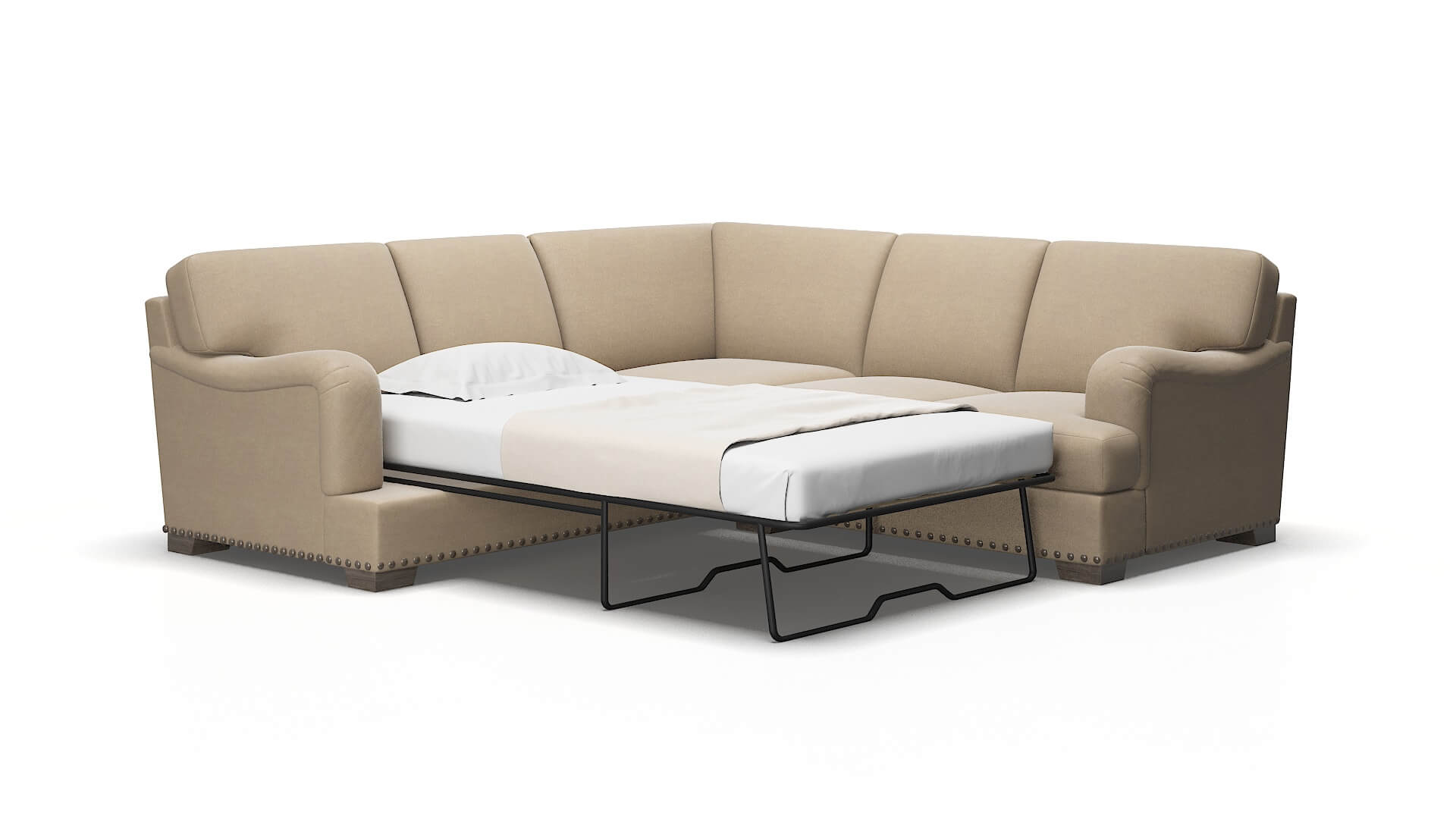 Brighton Chance platinum Sectional sleeper Espresso Legs  2