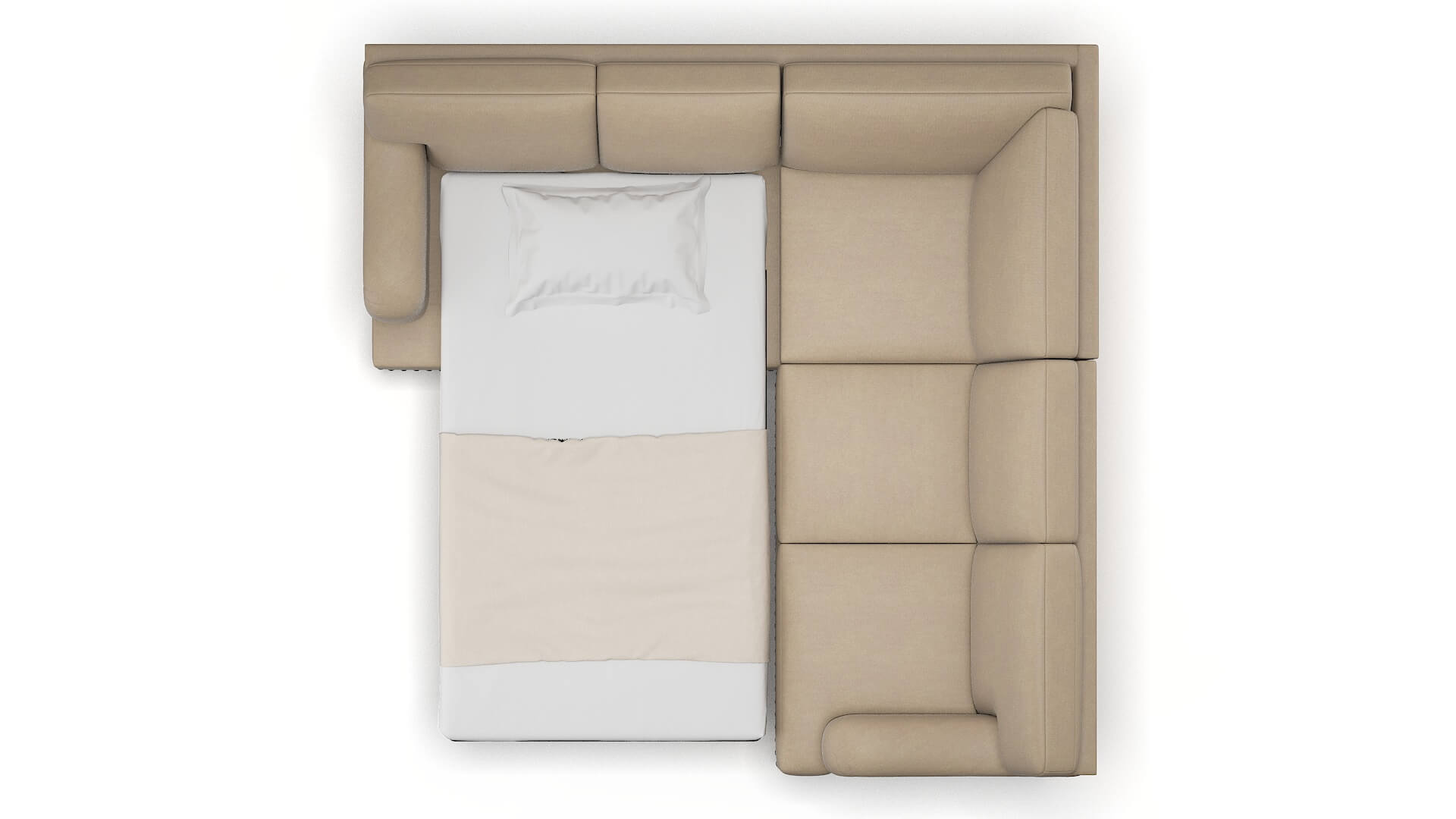 Brighton Chance Platinum Sectional Sleeper Espresso legs 3