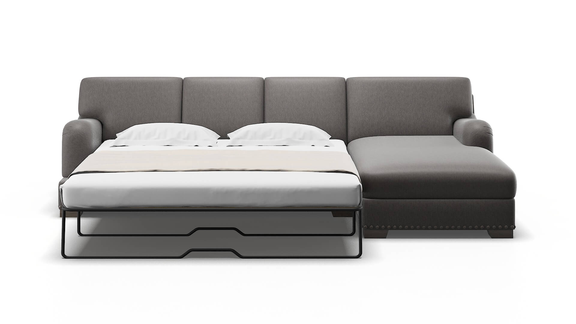 Brighton Cosmo Charcoal Panel Sleeper Espresso legs 1