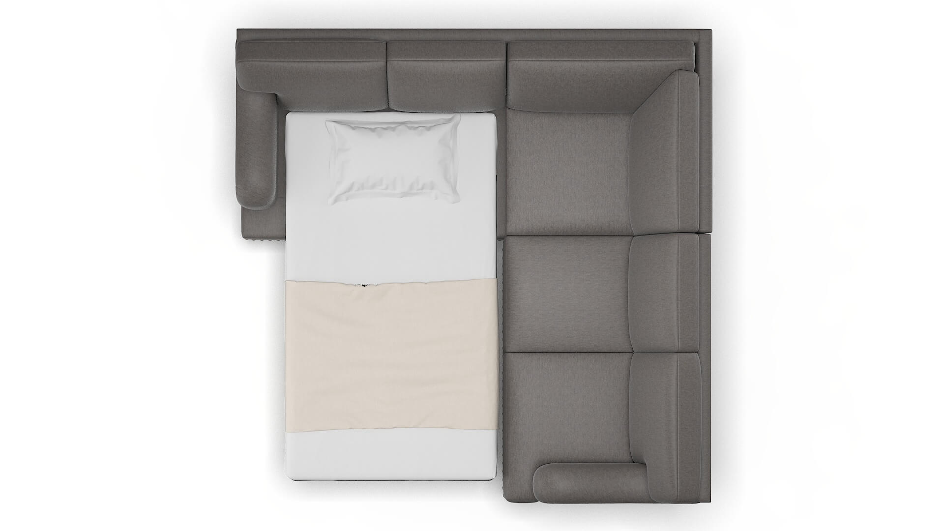 Brighton Cosmo Charcoal Sectional Sleeper Espresso legs 3