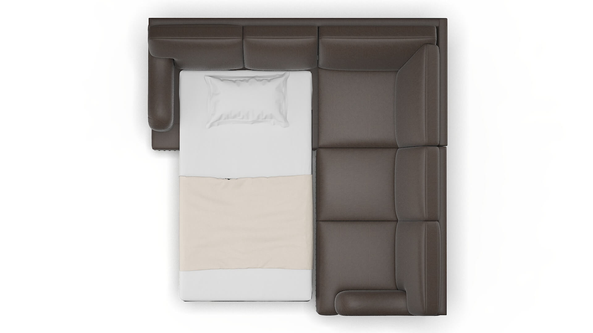 Brighton Cosmo Chocolate Sectional Sleeper Espresso legs 3