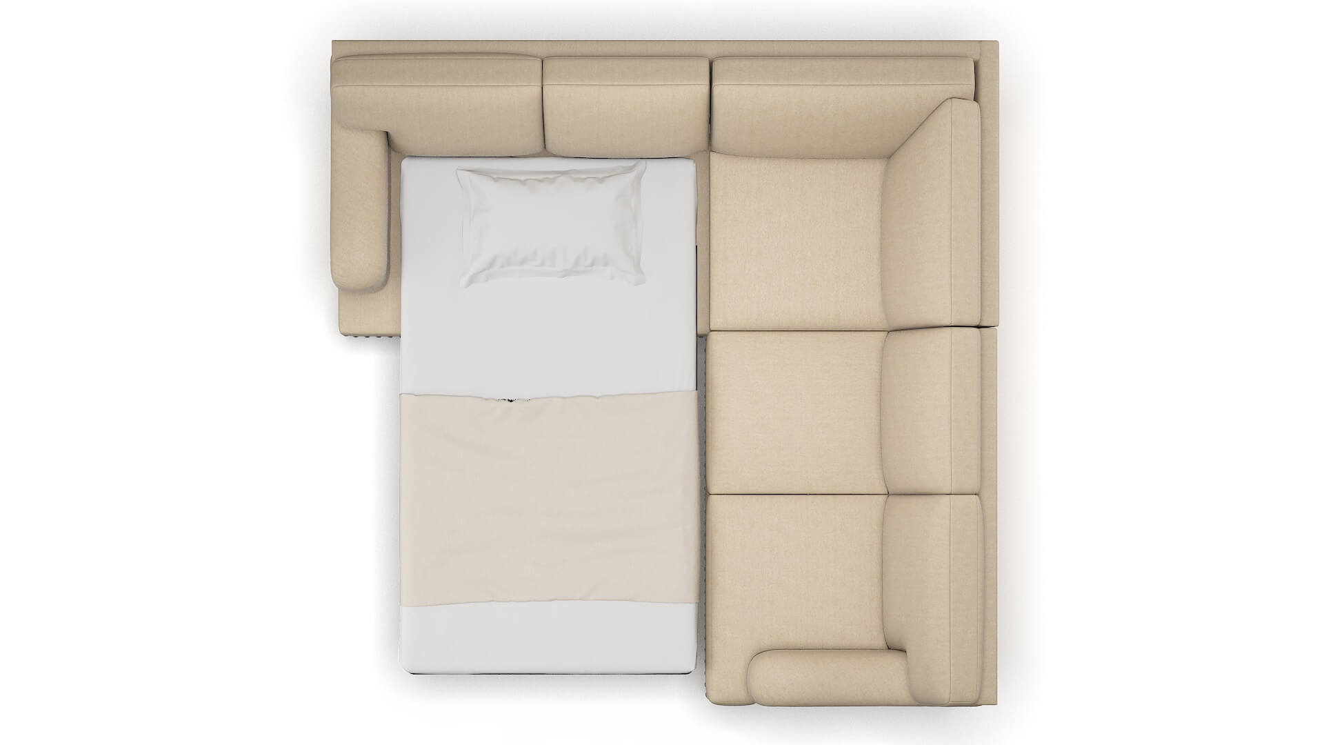 Brighton Cosmo Fawn Sectional Sleeper Espresso legs 3