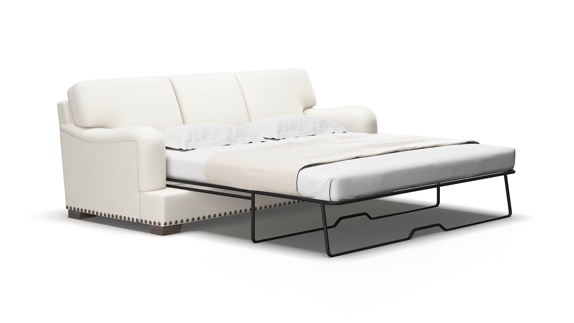 Brighton Cosmo ivory Sofa sleeper Espresso Legs  2
