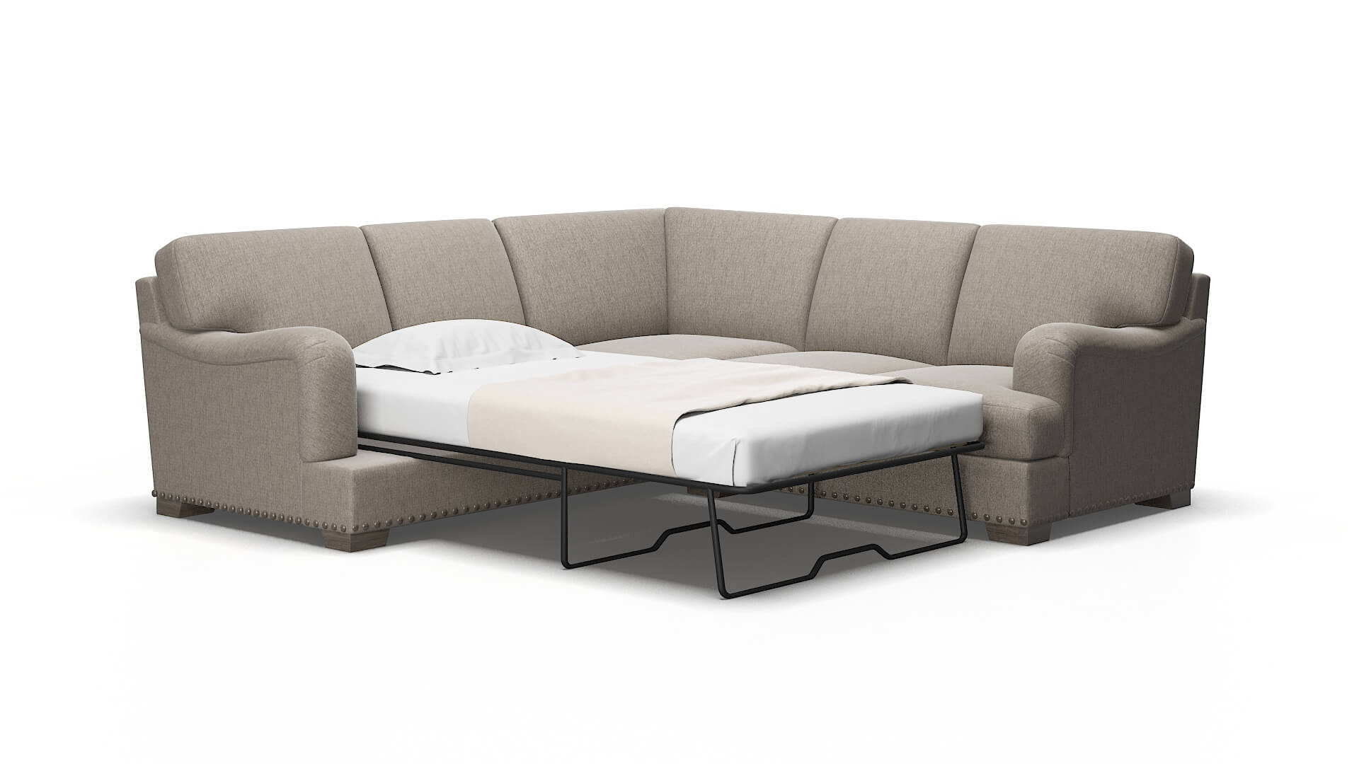 Brighton Cosmo Taupe Sectional Sleeper 2