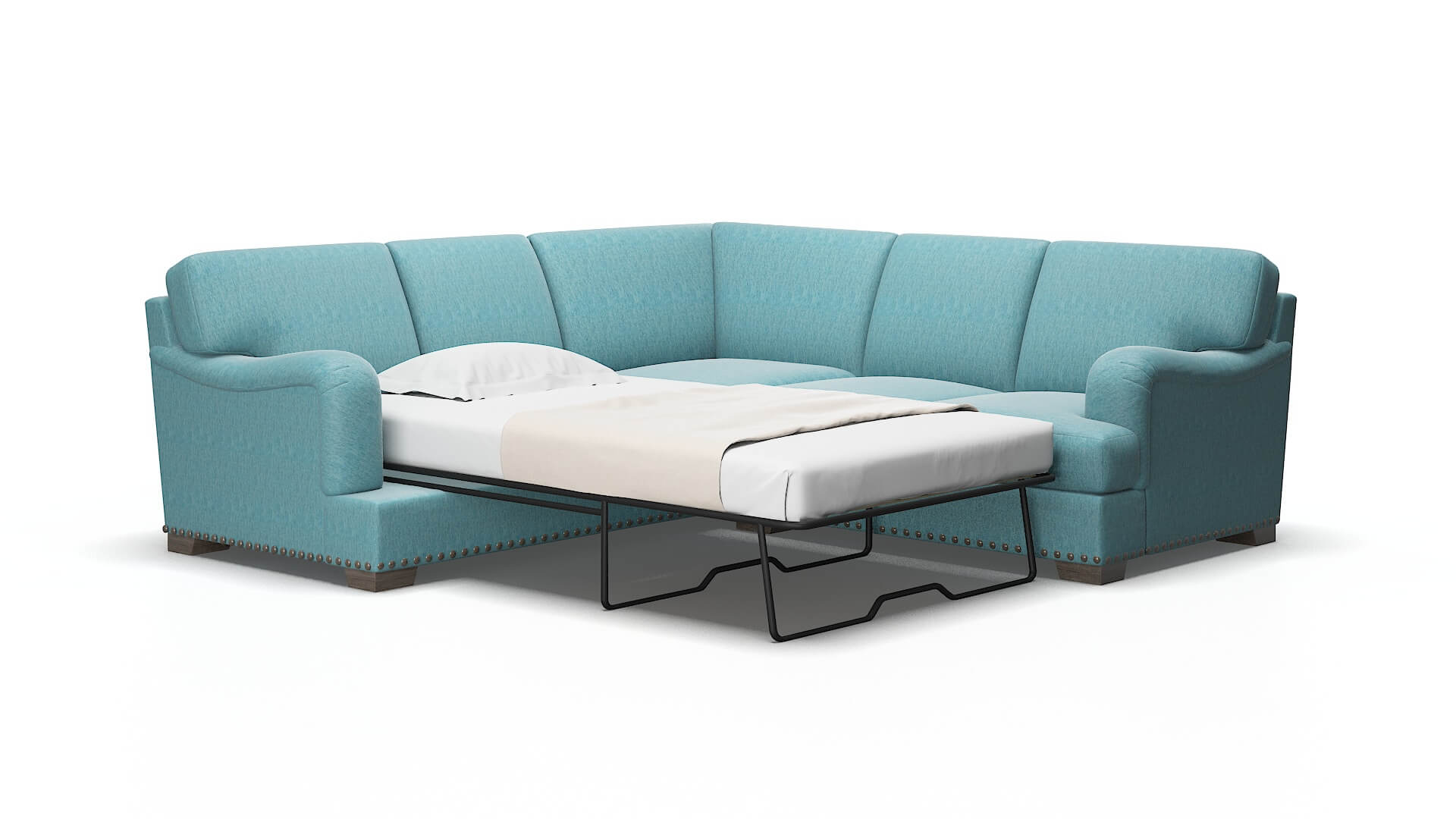 Brighton Cosmo Turquoise Sectional Sleeper 2