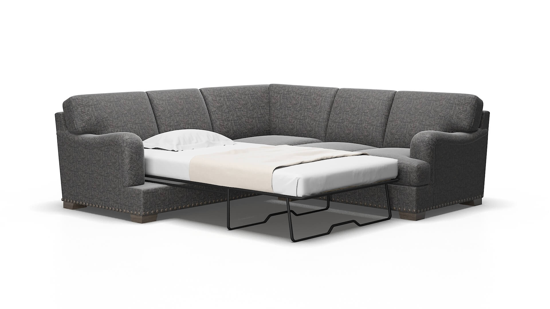 Brighton Curious pacific Sectional sleeper Espresso Legs  2