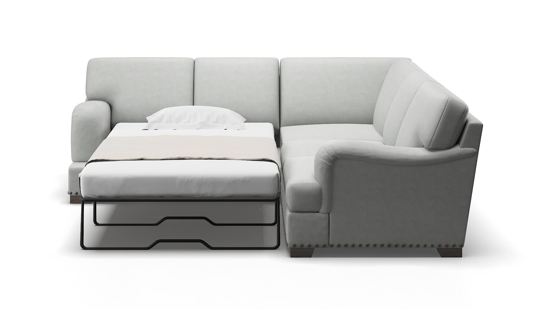 Brighton Dawson Platinum Sectional Sleeper Espresso legs 1