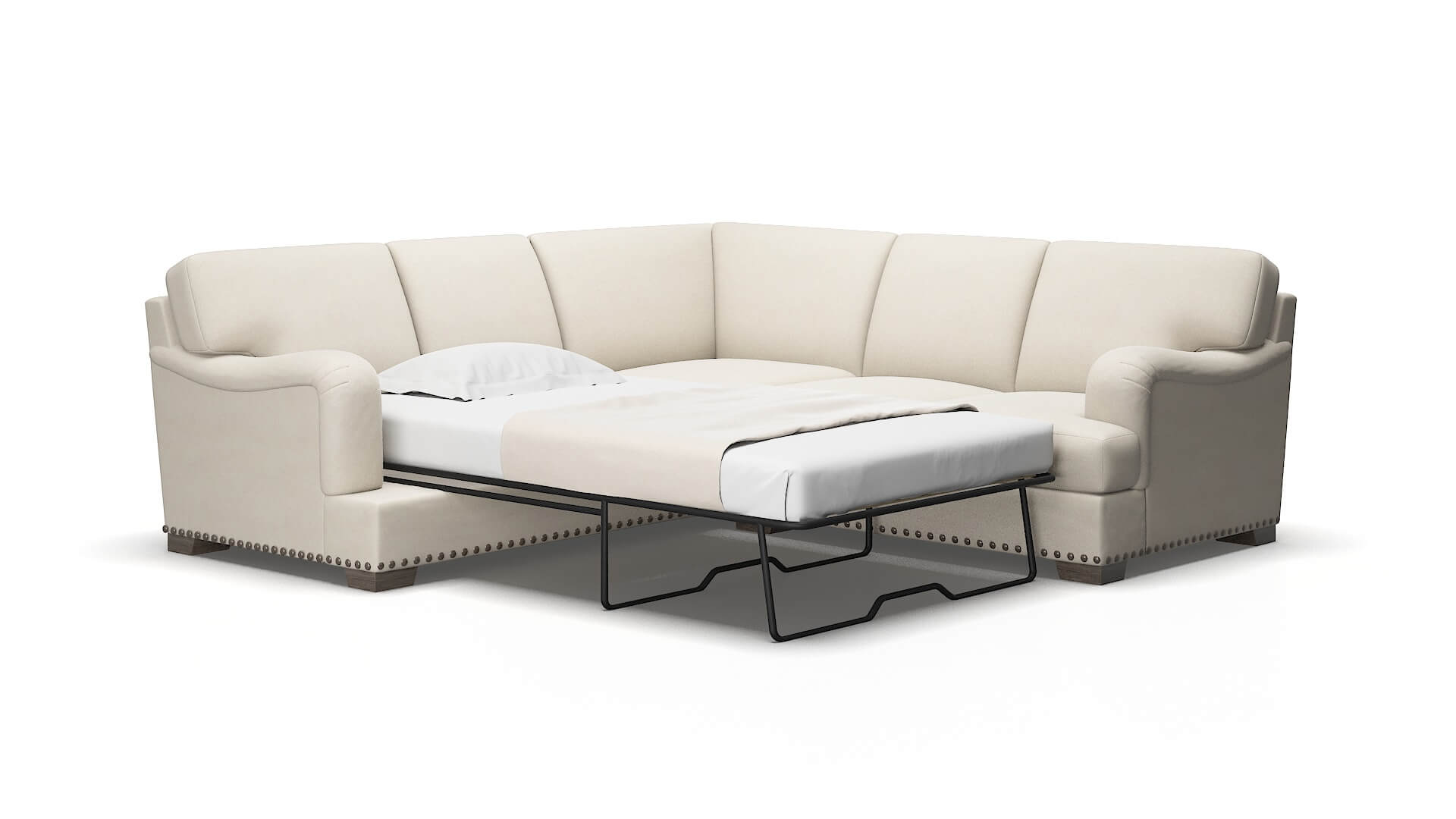 Brighton Dawson sand Sectional sleeper Espresso Legs  2