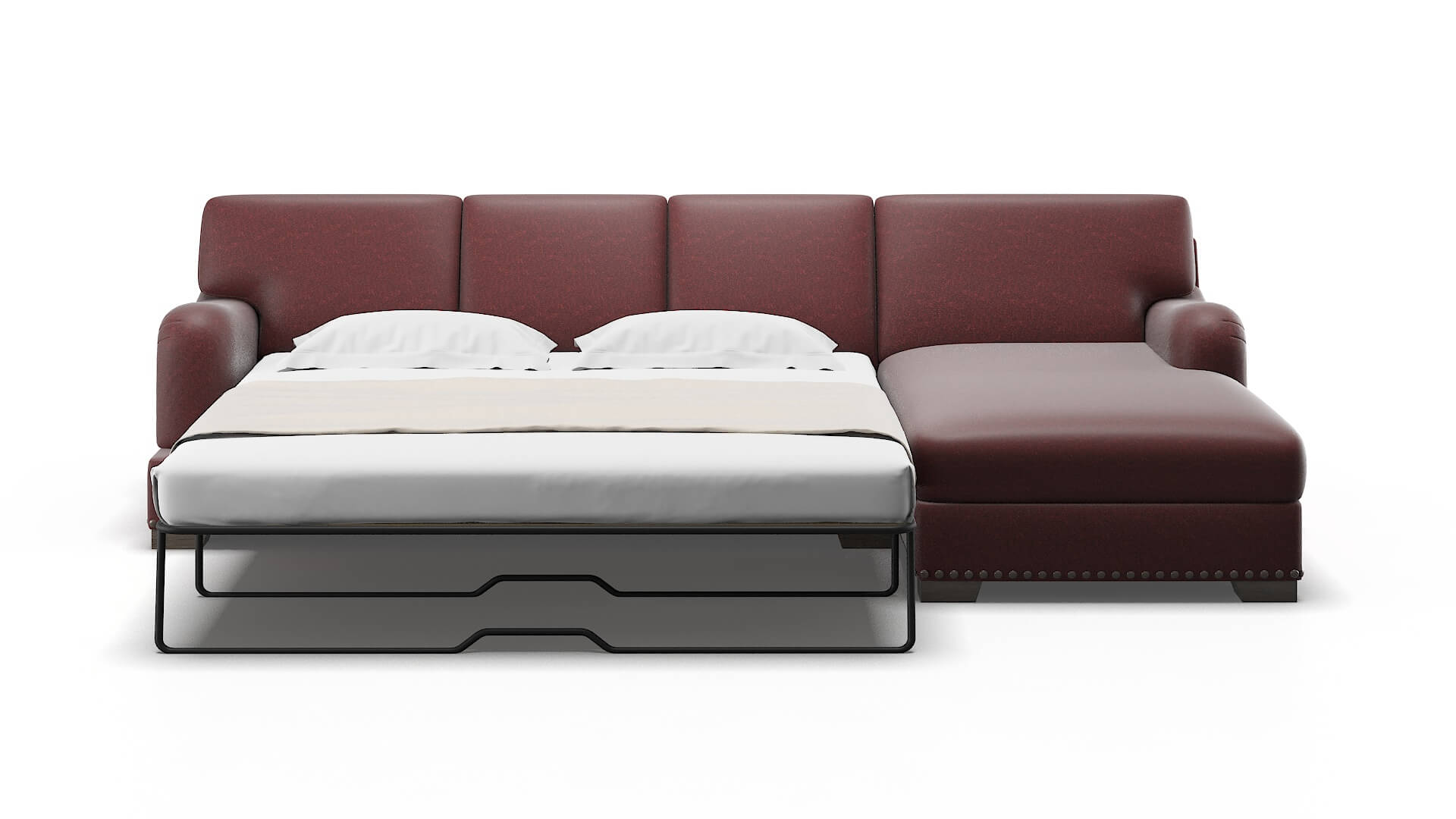 Brighton Derby Berry Panel Sleeper Espresso legs 1