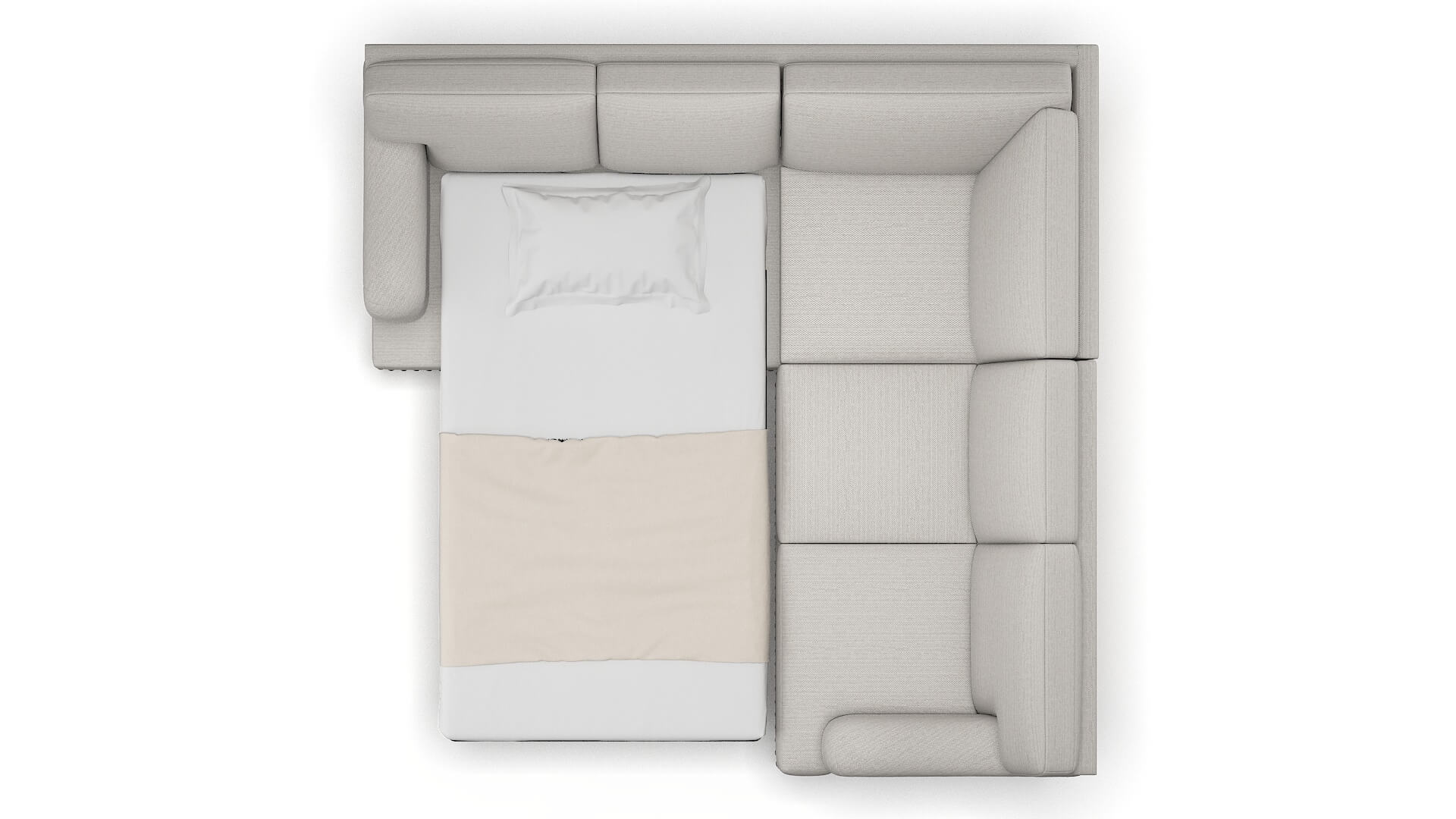 Brighton Derby Grey Sectional Sleeper Espresso legs 3