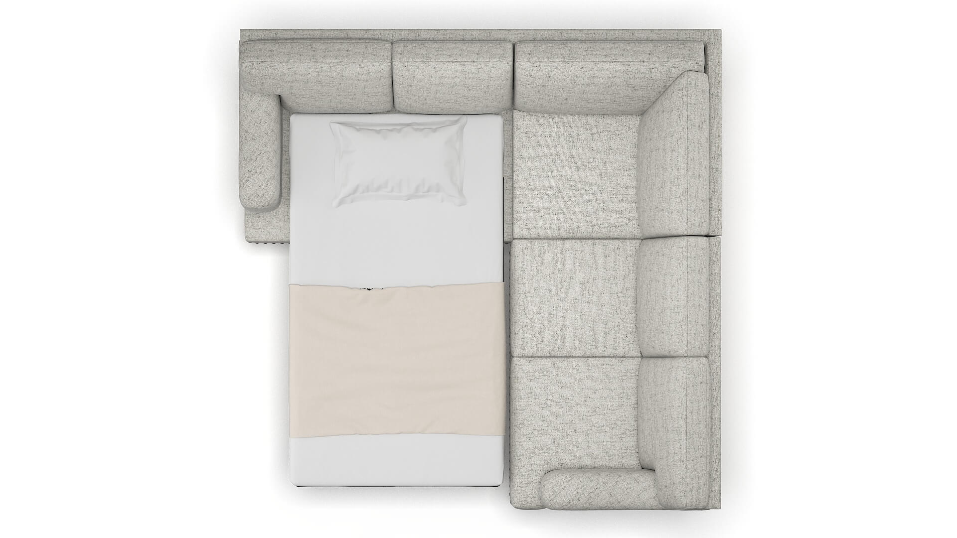 Brighton Derby Silver Sectional Sleeper Espresso legs 3