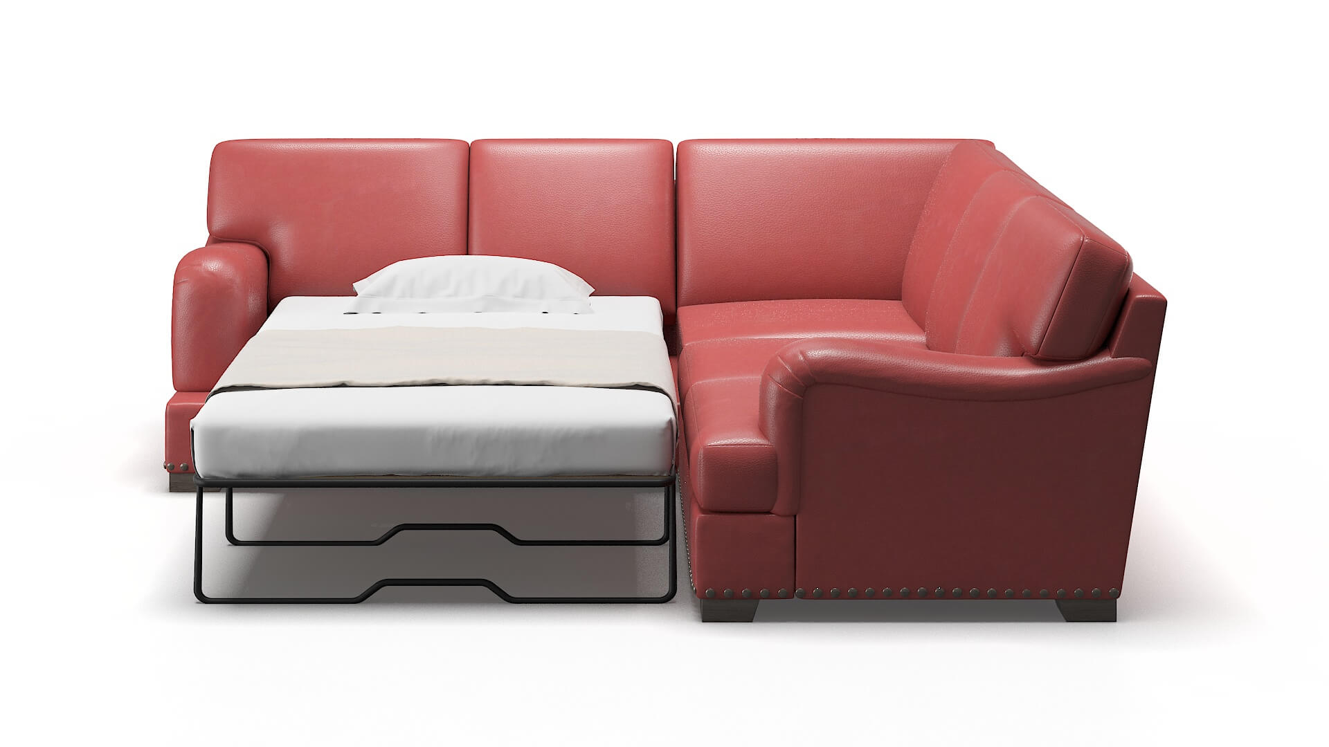 Brighton Dillion Cordovan Sectional Sleeper Espresso legs 1