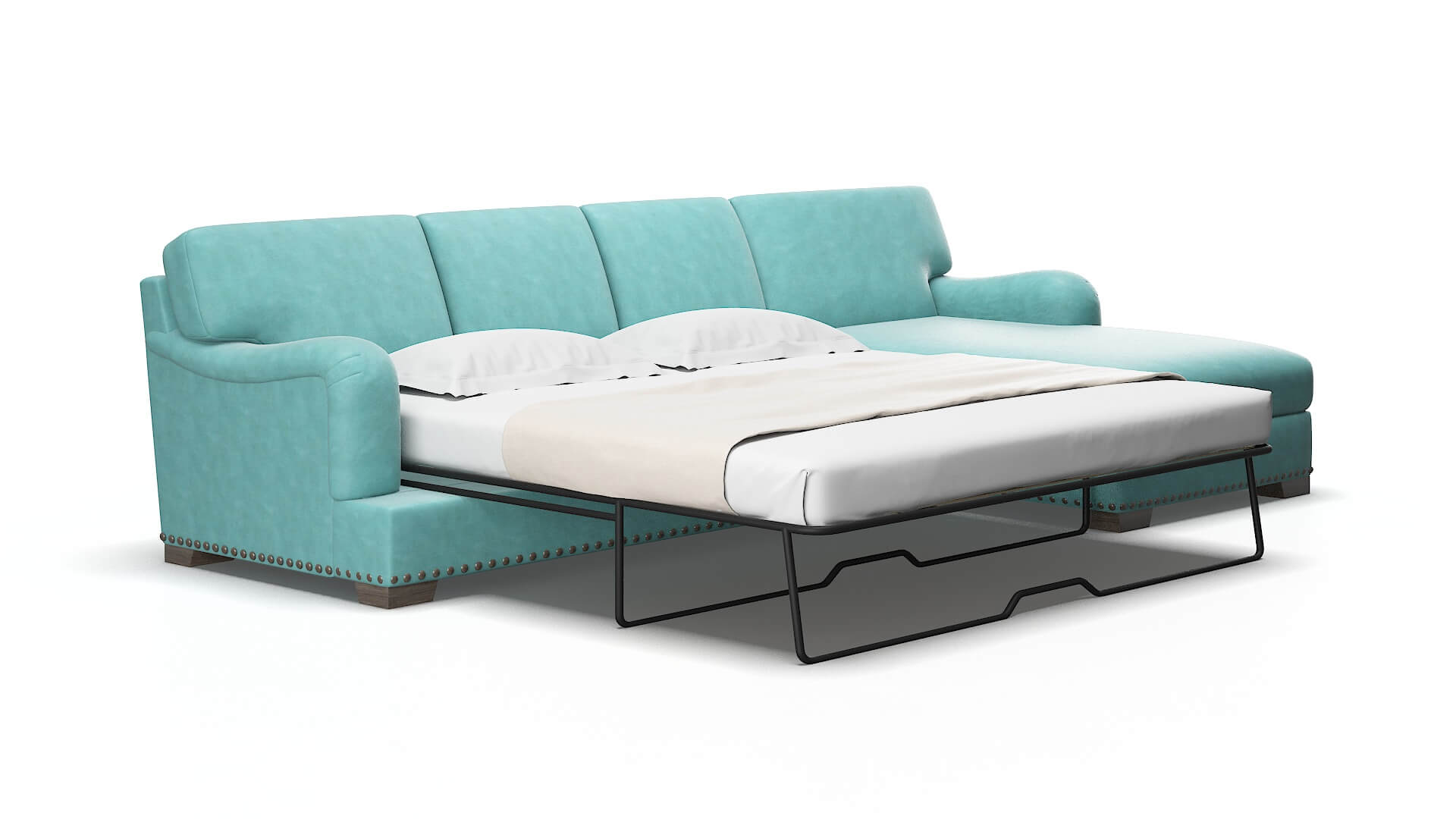 Brighton Dream_d french_blue Panel sleeper Espresso Legs  2