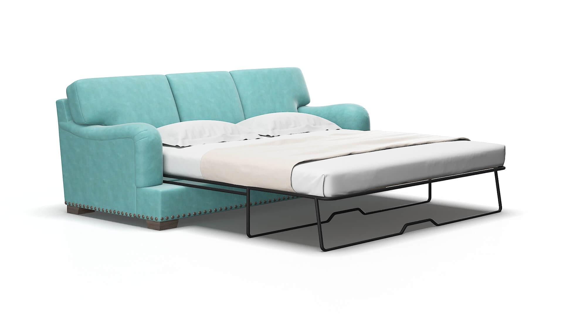 Brighton Dream_d French_blue Sofa Sleeper Espresso legs 2