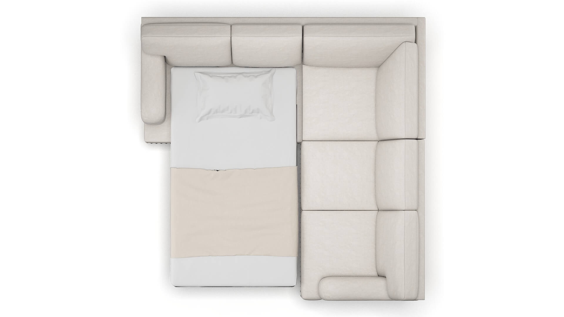 Brighton Dream_d Stone Sectional Sleeper Espresso legs 3