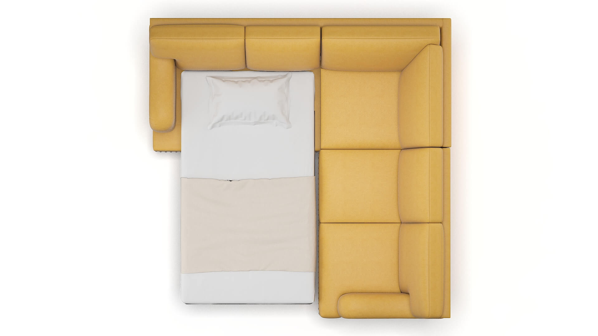 Brighton Dream_d Sunflower Sectional Sleeper Espresso legs 3