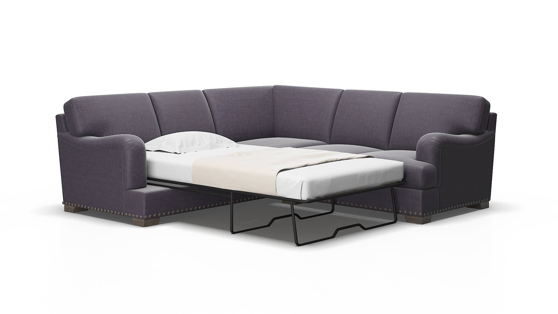 Brighton Durham ink Sectional sleeper Espresso Legs  2