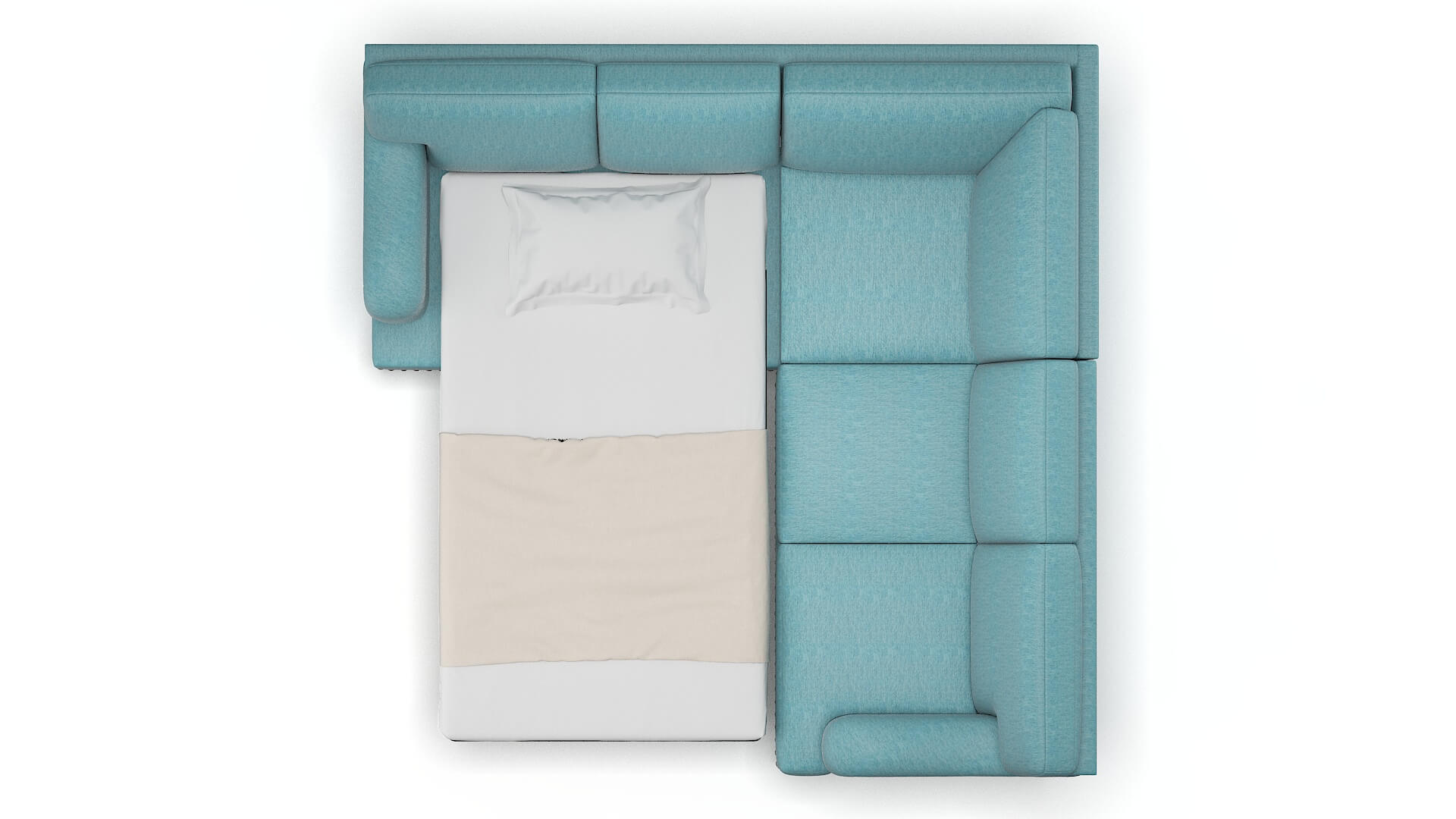 Brighton Durham Pine Sectional Sleeper Espresso legs 3