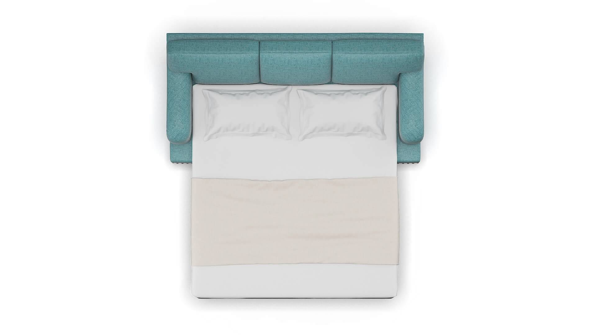 Brighton Elliot Teal Sofa Sleeper Espresso legs 3