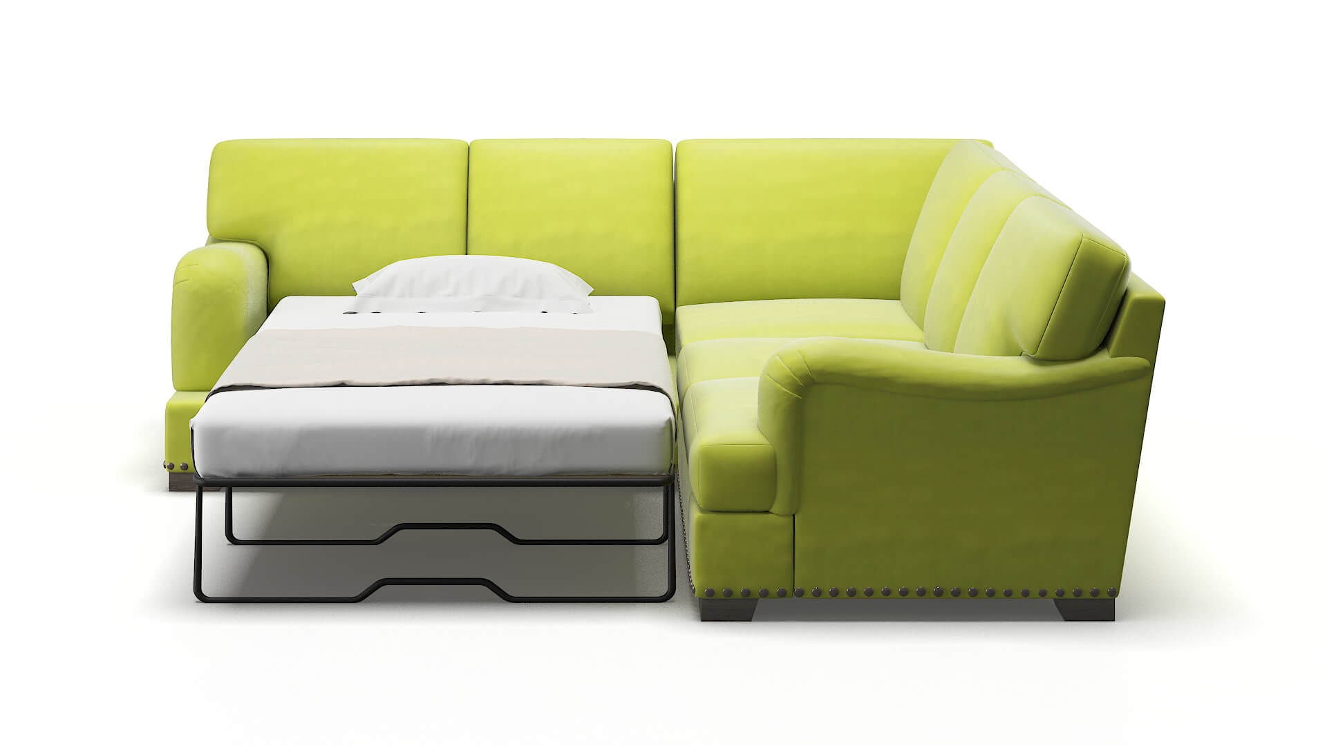 Brighton Hathaway Apple Sectional Sleeper Espresso legs 1