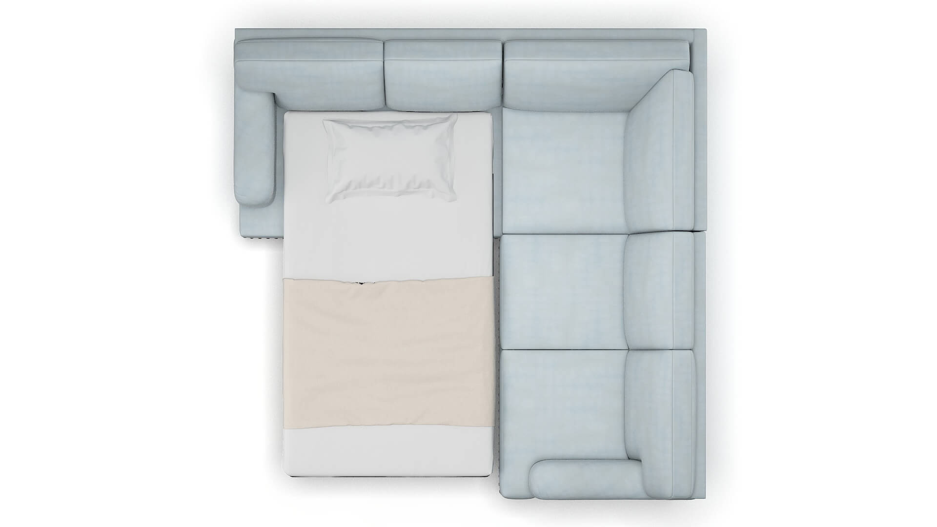 Brighton Hathaway Aqua Sectional Sleeper Espresso legs 3