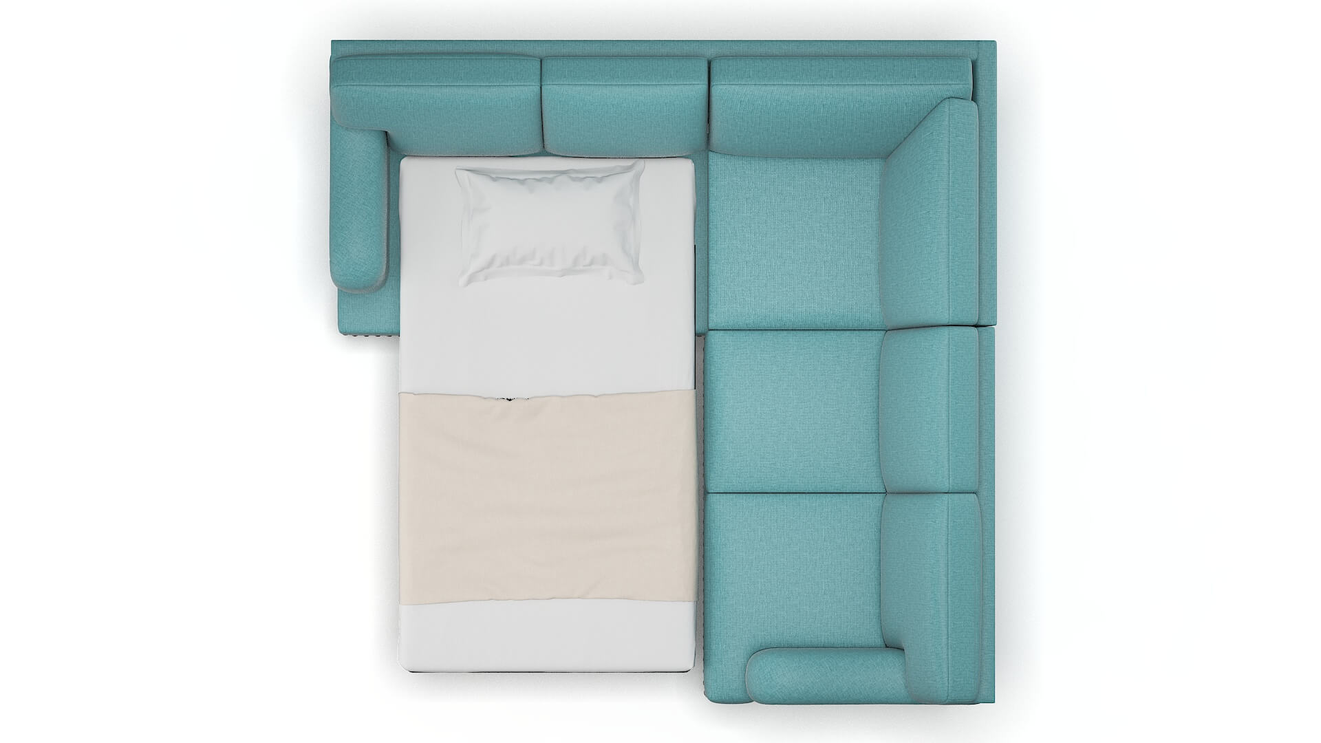 Brighton Hepburn_hrp Emerald Sectional Sleeper Espresso legs 3