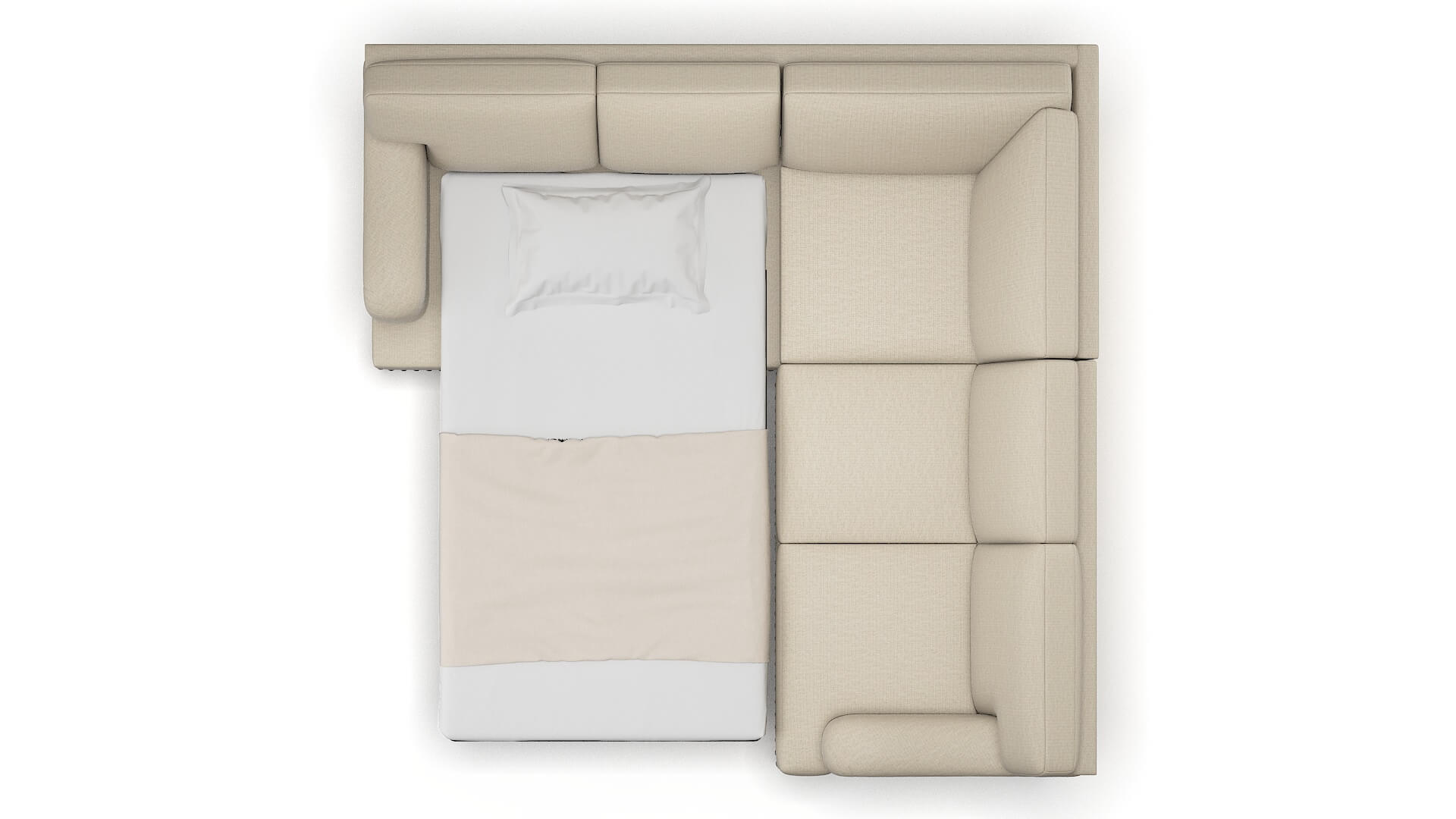 Brighton Insight Barley Sectional Sleeper Espresso legs 3