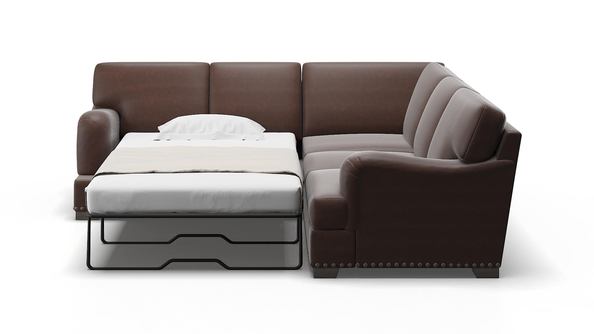 Brighton Insight Cafe Sectional Sleeper Espresso legs 1