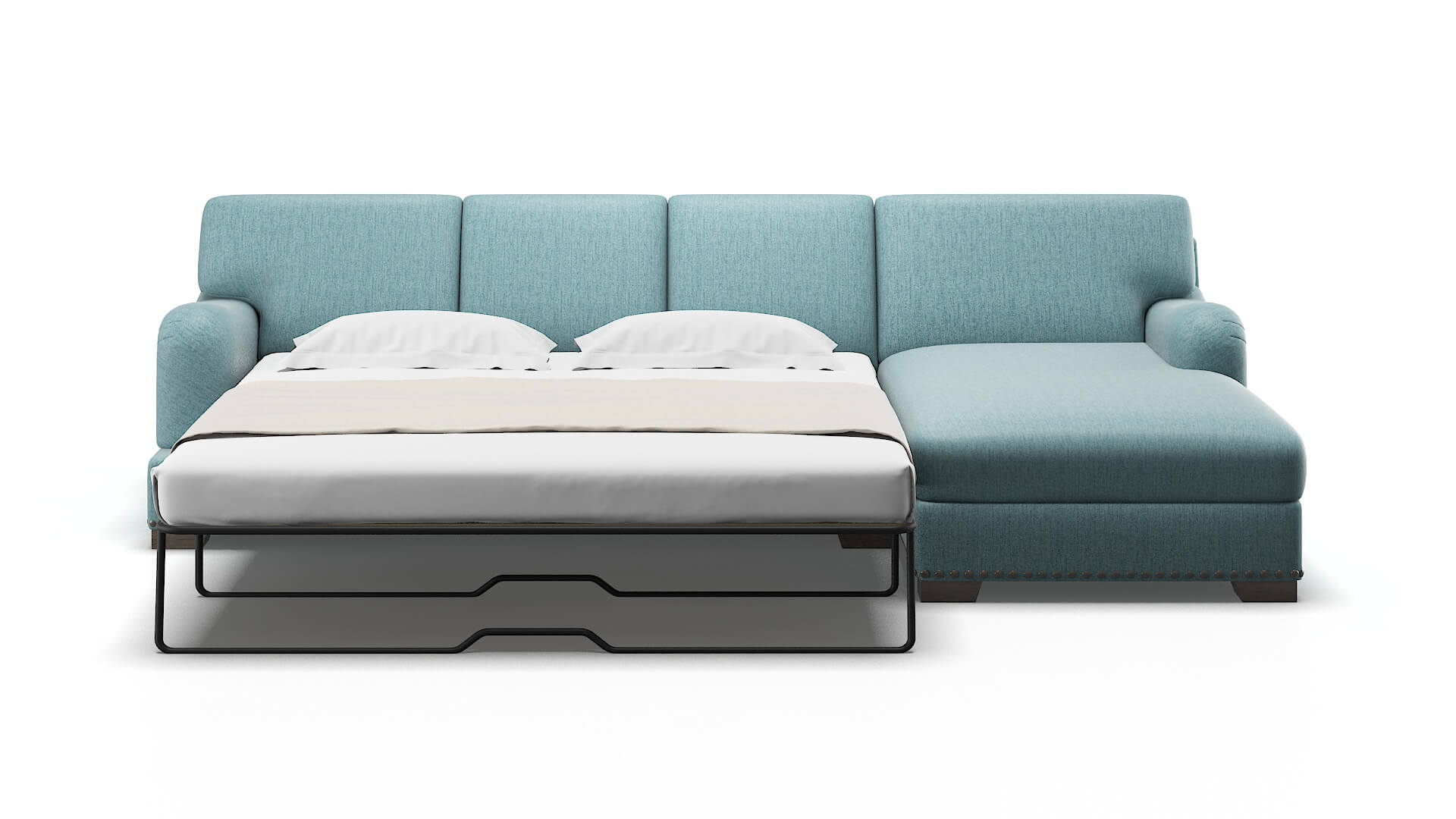 Brighton Insight Peacock Panel Sleeper Espresso legs 1