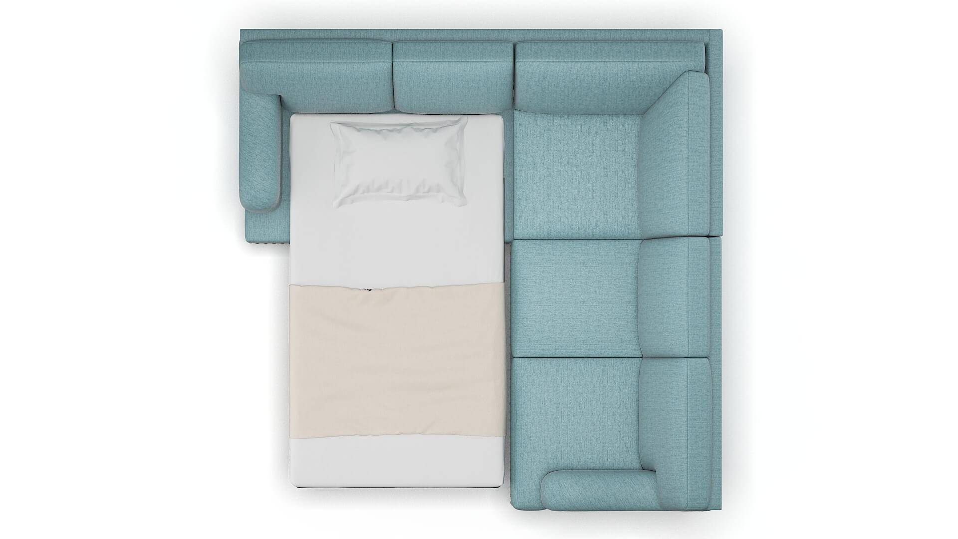 Brighton Insight Peacock Sectional Sleeper Espresso legs 3