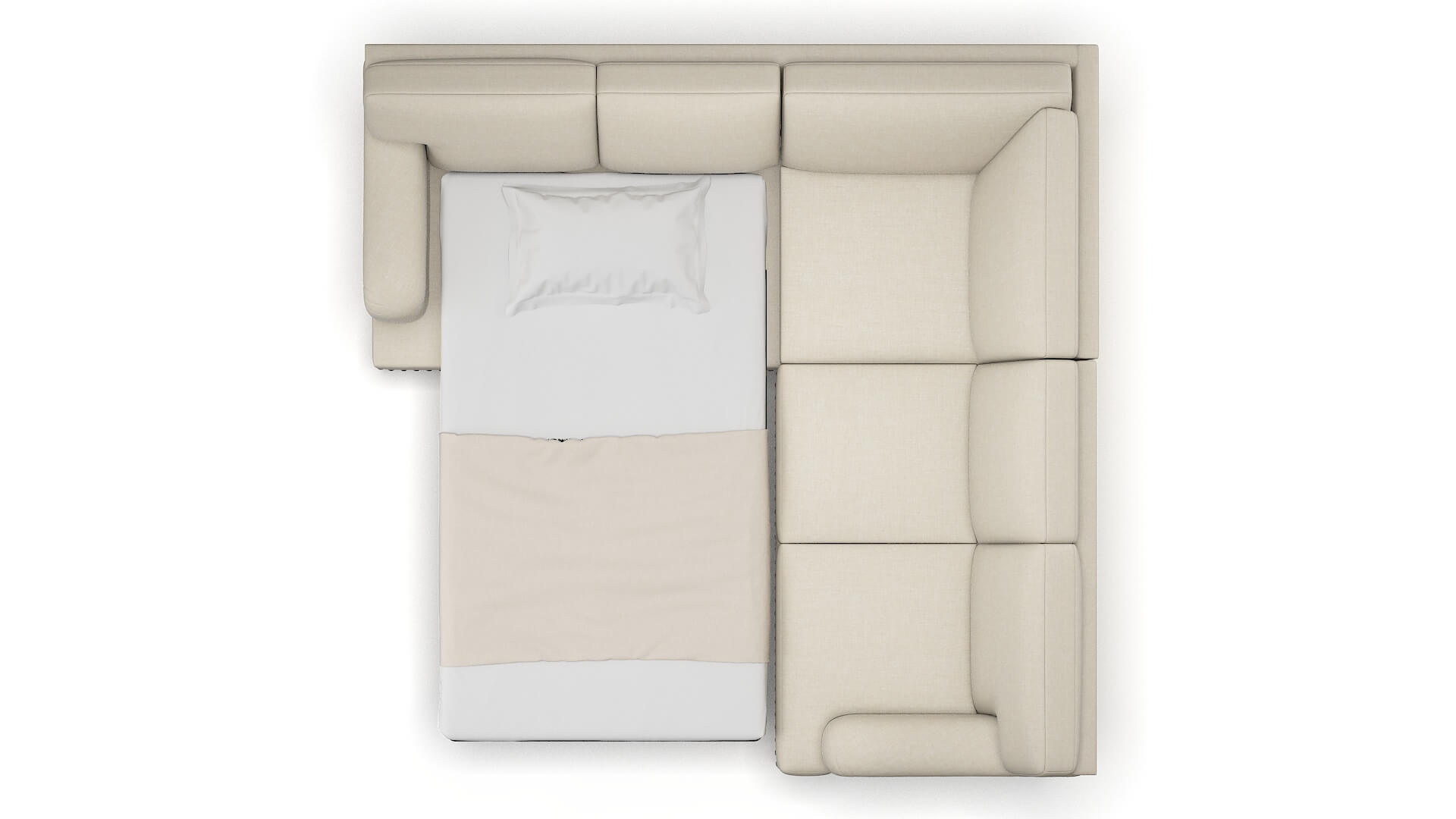 Brighton Keylargo Almond Sectional Sleeper Espresso legs 3