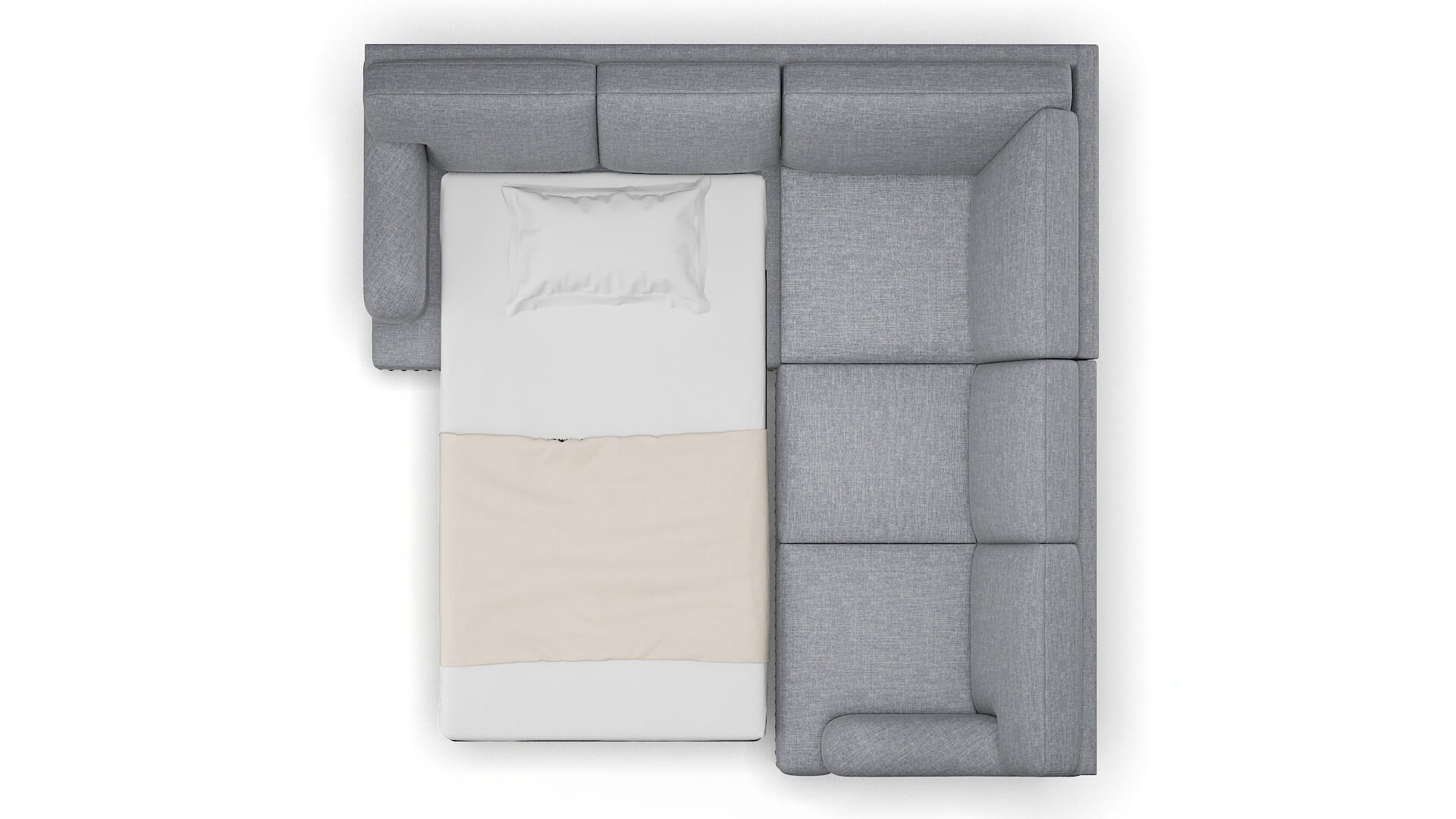 Brighton Keylargo Ash Sectional Sleeper Espresso legs 3