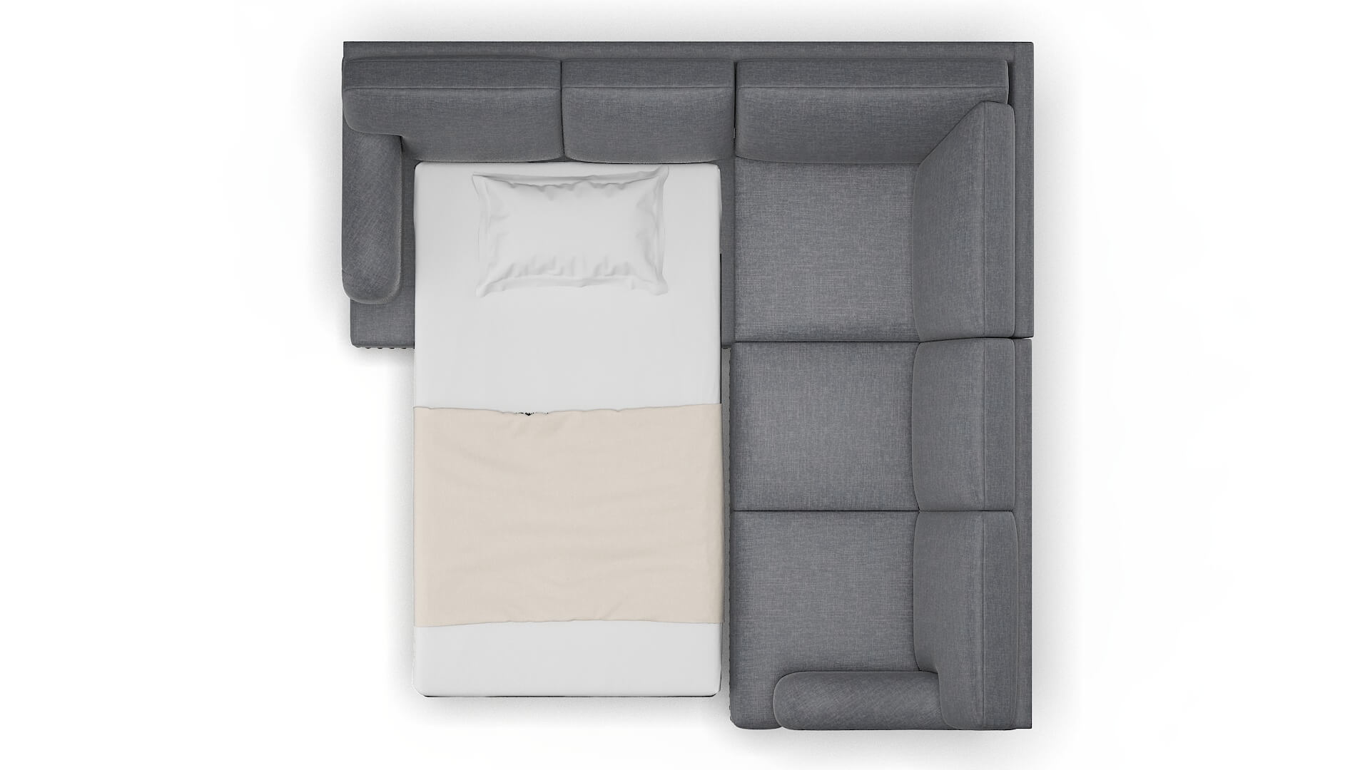 Brighton Keylargo Graphite Sectional Sleeper Espresso legs 3