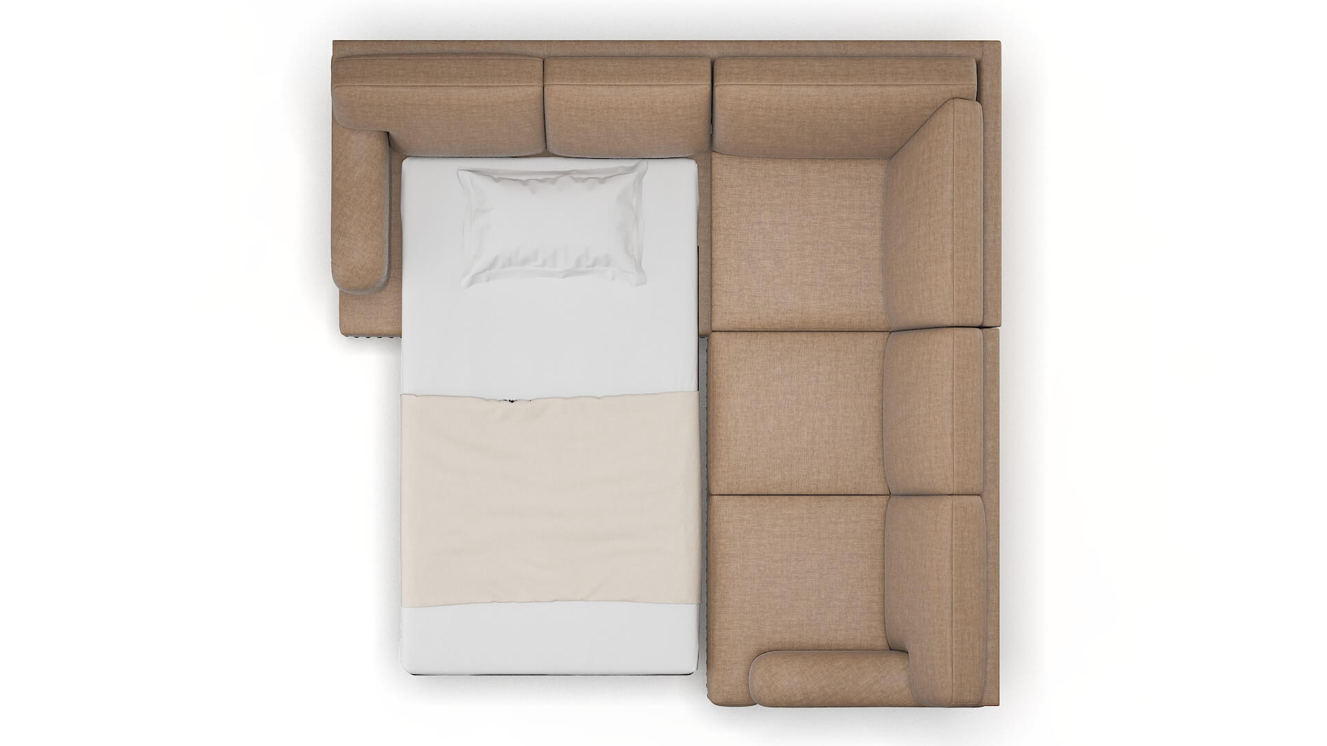 Brighton Keylargo Mink Sectional Sleeper Espresso legs 3