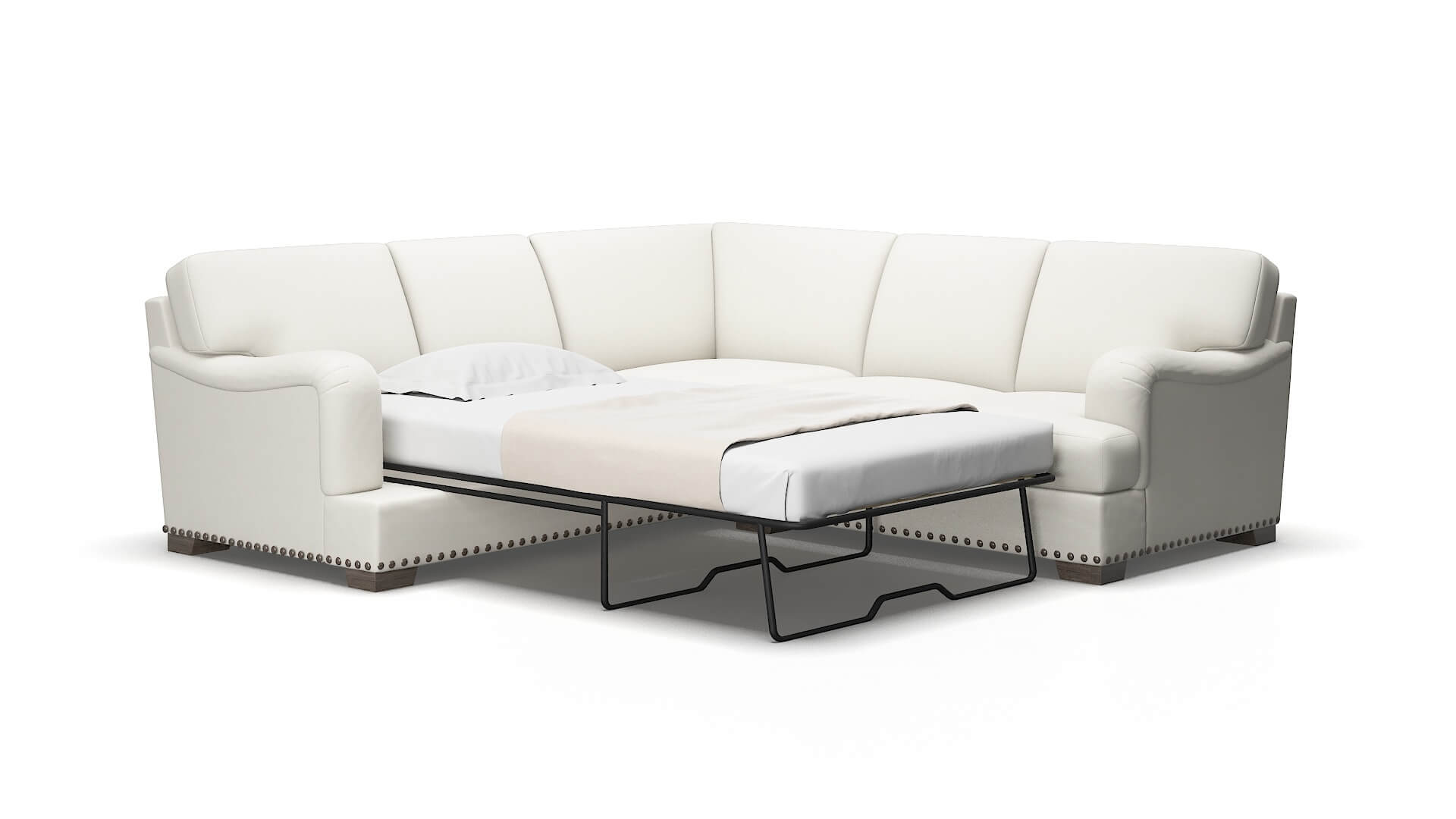 Brighton Keylargo oatmeal Sectional sleeper Espresso Legs  2