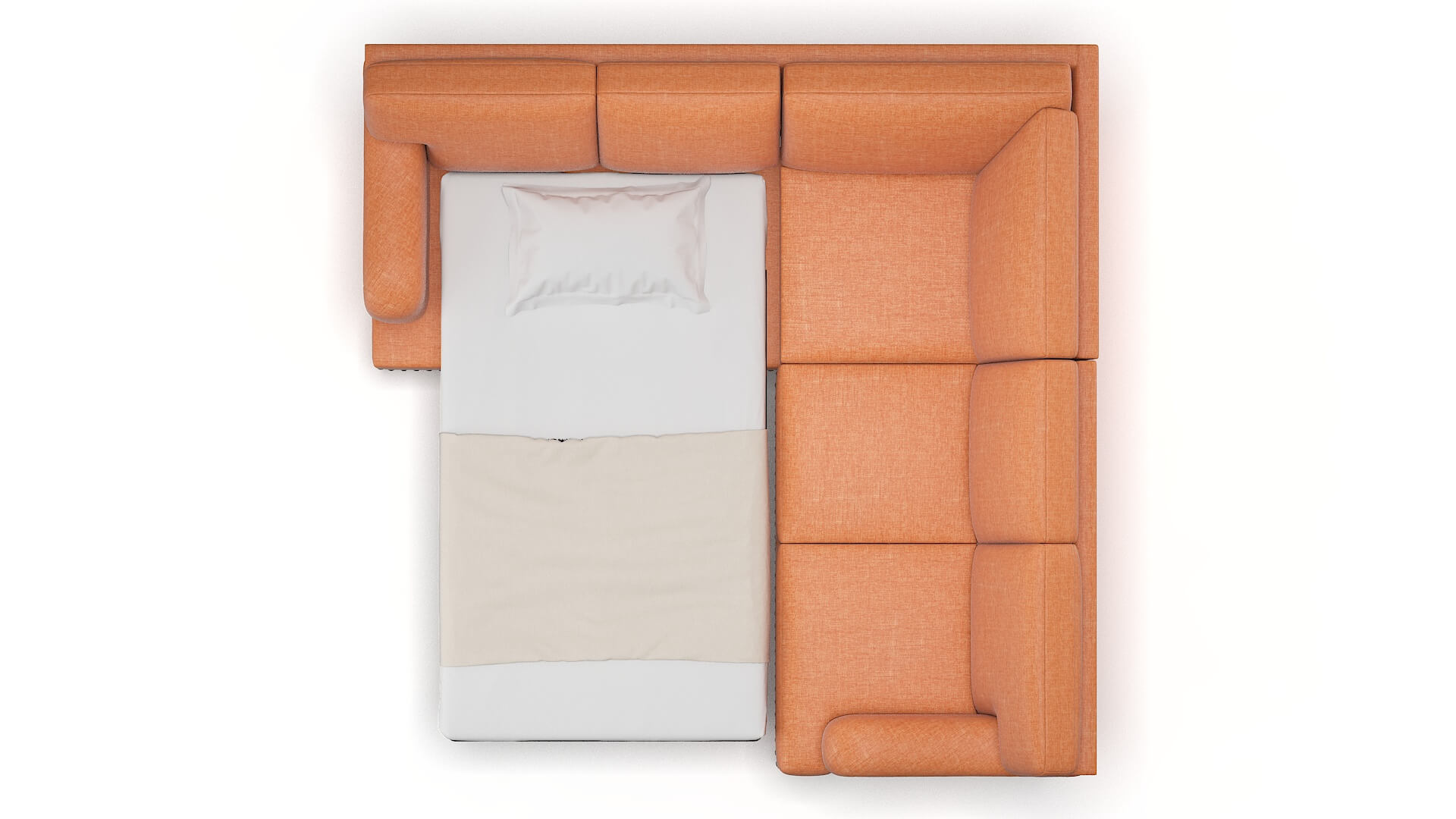 Brighton Keylargo Terracotta Sectional Sleeper Espresso legs 3