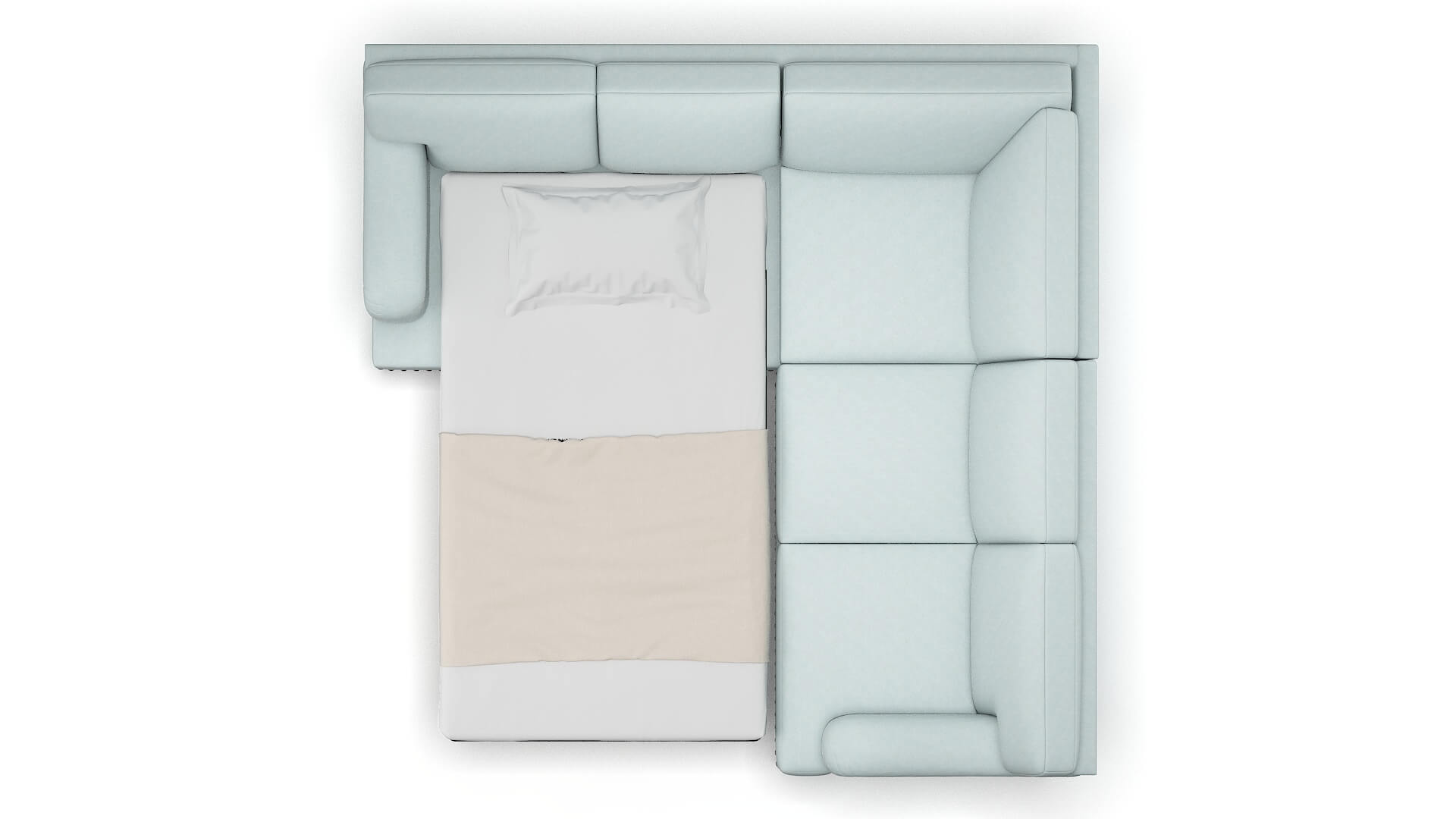 Brighton Leslie Robins_egg Sectional Sleeper Espresso legs 3