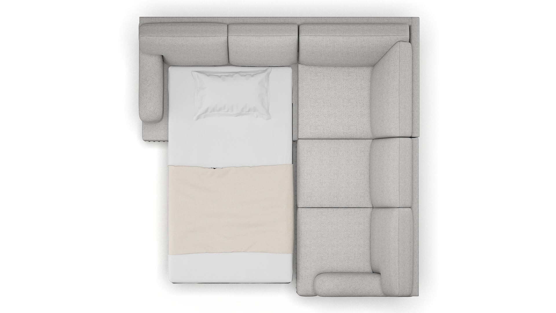 Brighton Malibu Dove Sectional Sleeper Espresso legs 3