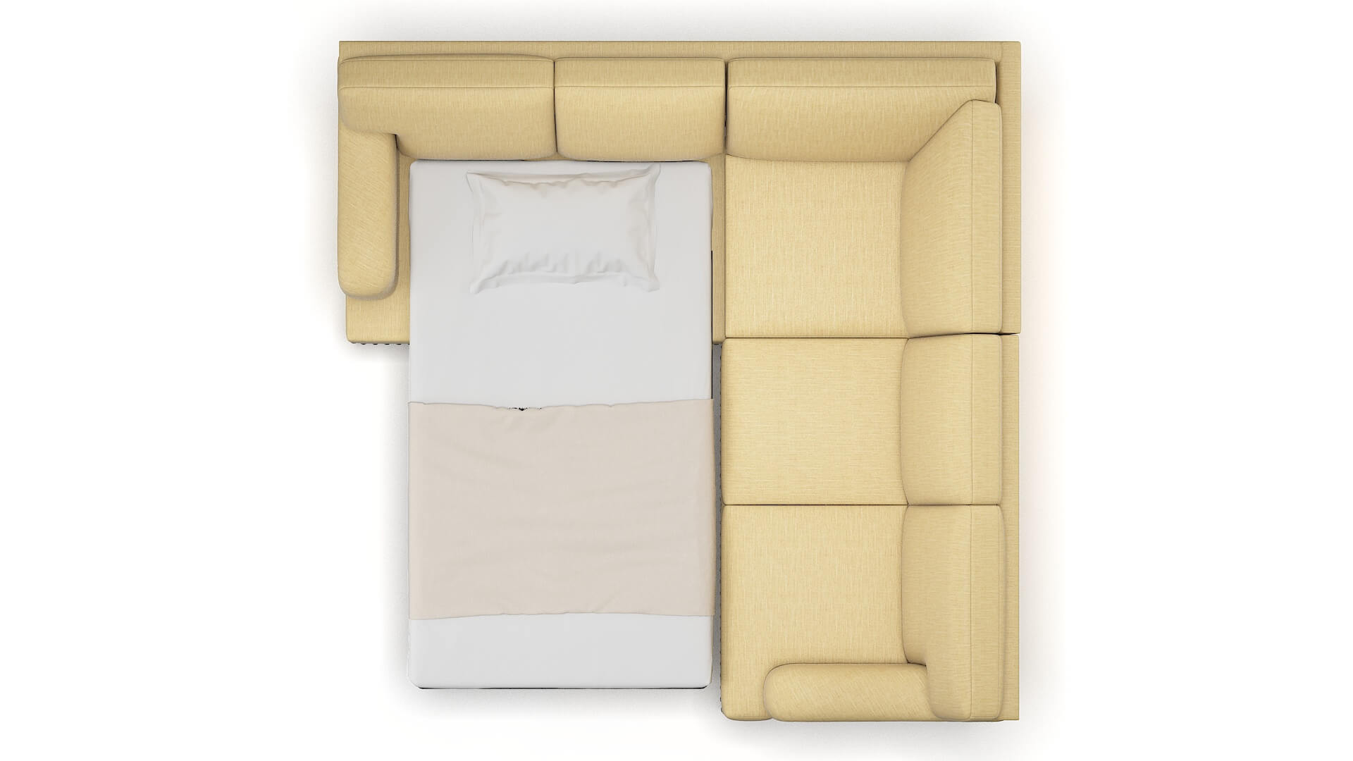 Brighton Malibu Maize Sectional Sleeper Espresso legs 3