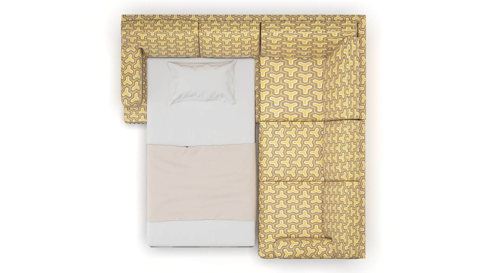 Brighton Merci Dijon Sectional Sleeper Espresso legs 3