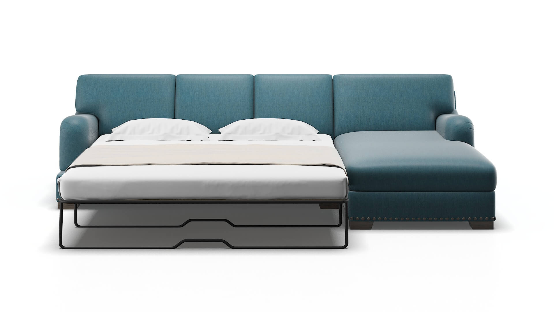 Brighton Merit Peacock Panel Sleeper Espresso legs 1