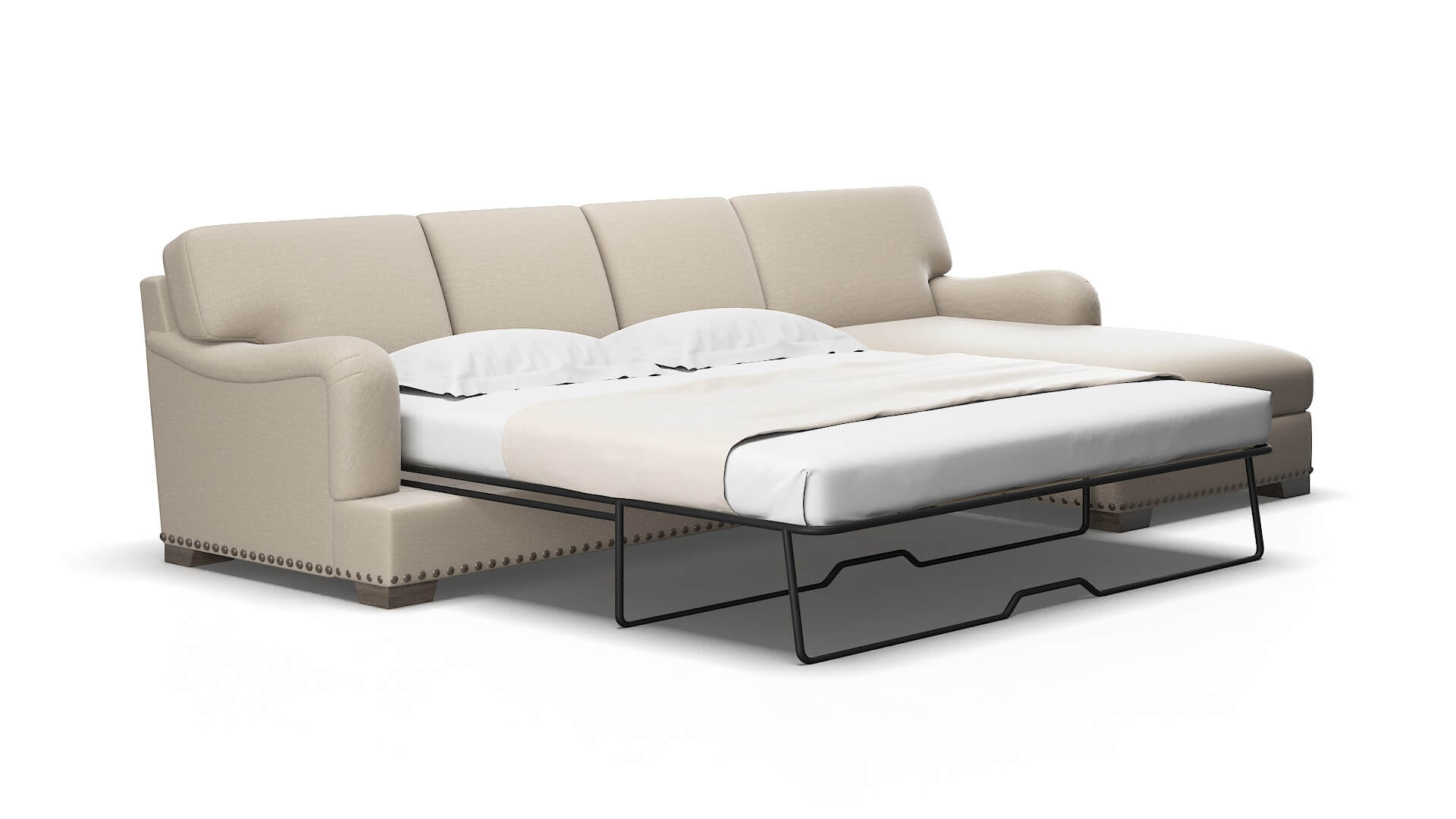 Brighton Naples almond Panel sleeper Espresso Legs  2