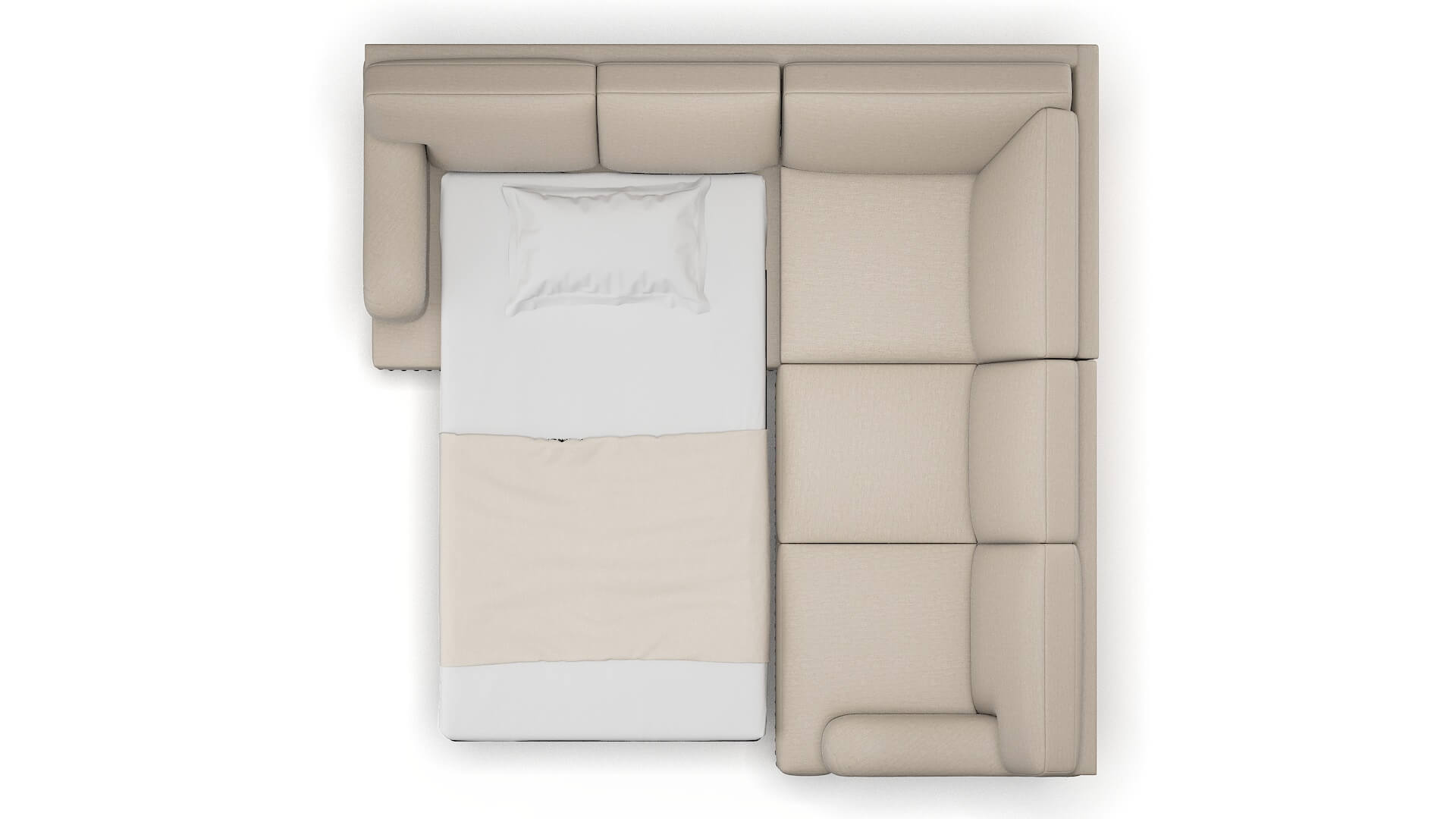 Brighton Naples Almond Sectional Sleeper Espresso legs 3