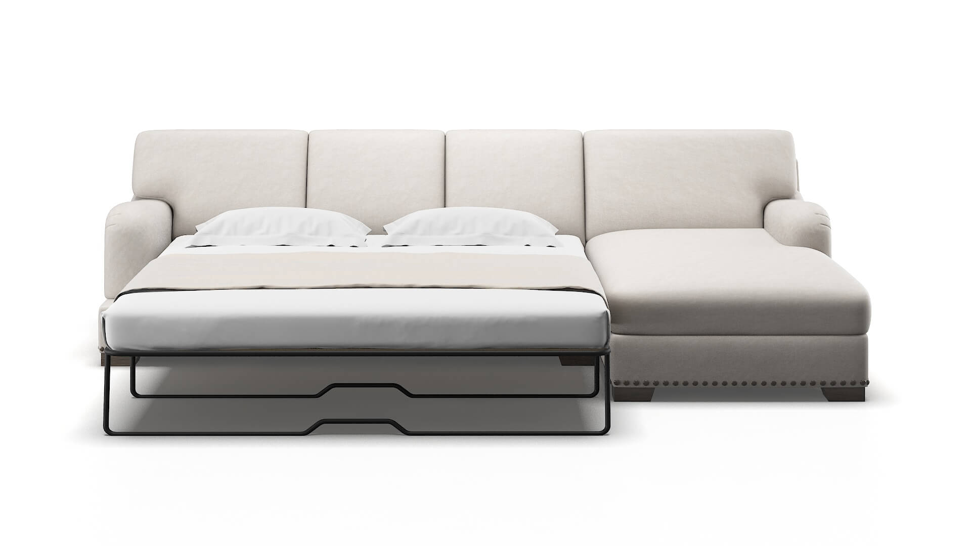 Brighton Noble Grey Panel Sleeper Espresso legs 1