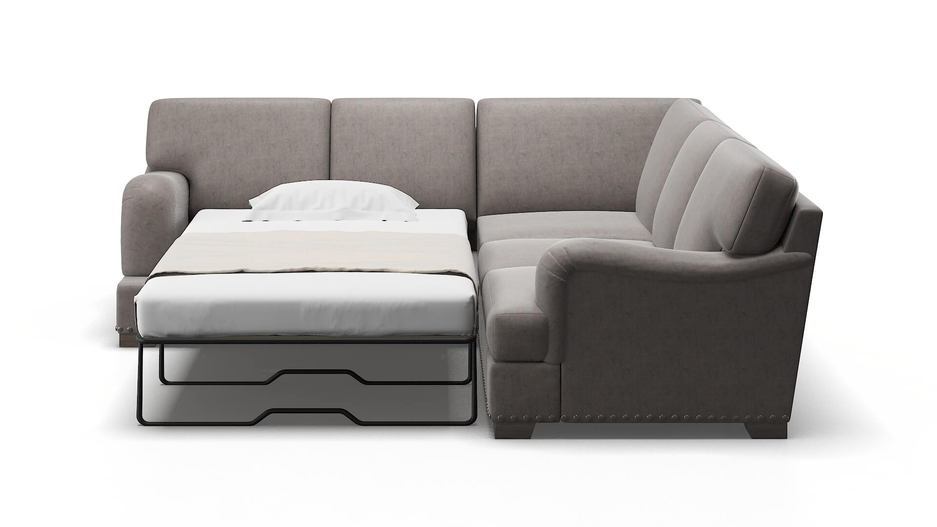 Brighton Noble Otter Sectional Sleeper Espresso legs 1