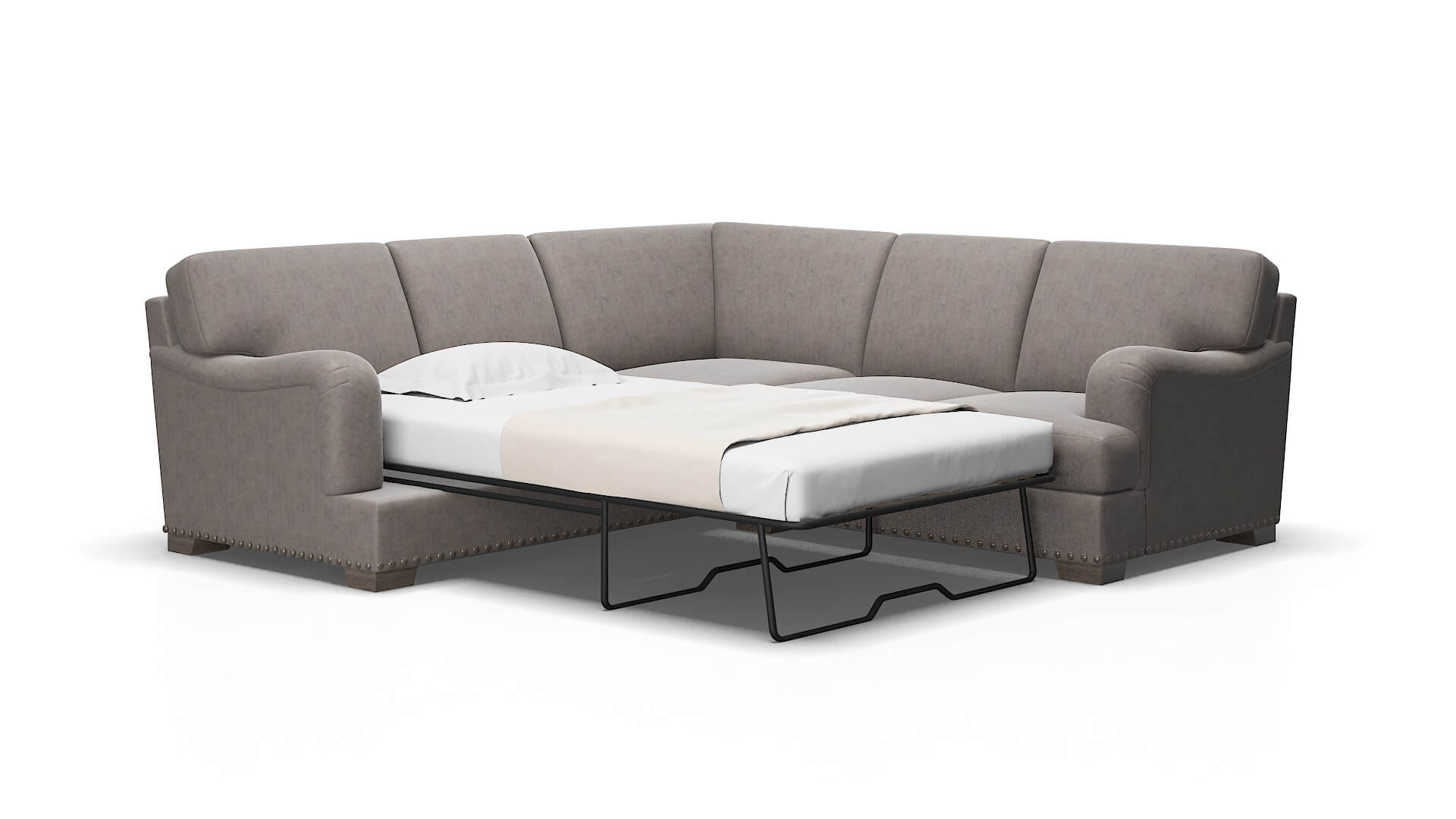 Brighton Noble Otter Sectional Sleeper Espresso legs 2